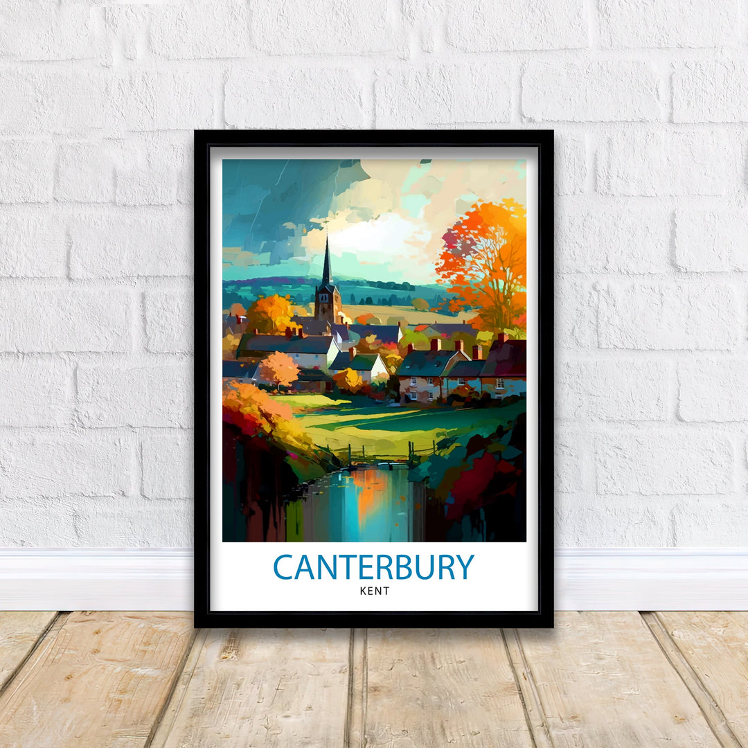 Canterbury Kent Travel Poster Canterbury