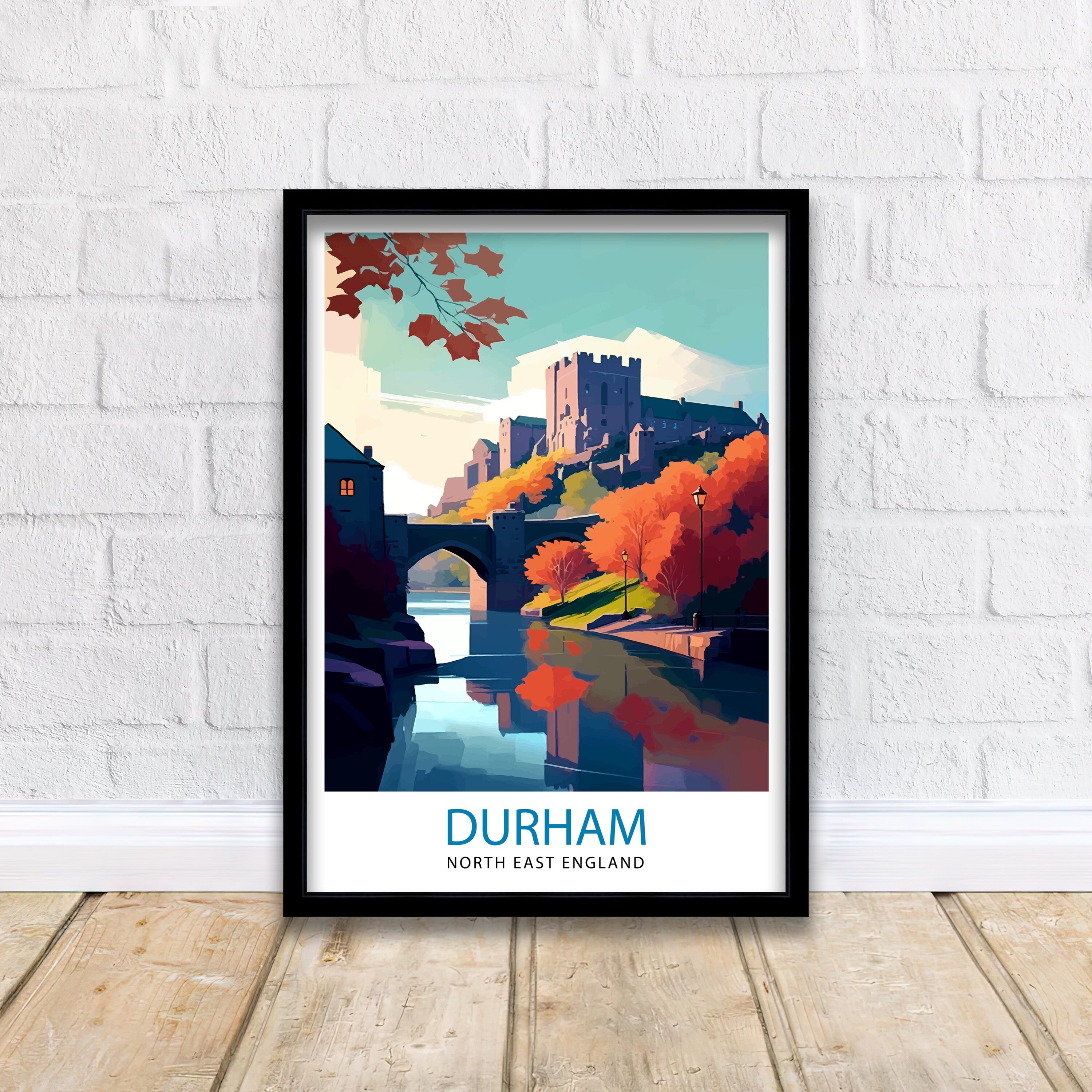 Durham United Kingdom Travel Print Durham Wall Decor Durham Poster United Kingdom Travel Prints Durham Art Print Durham Illustration Durham
