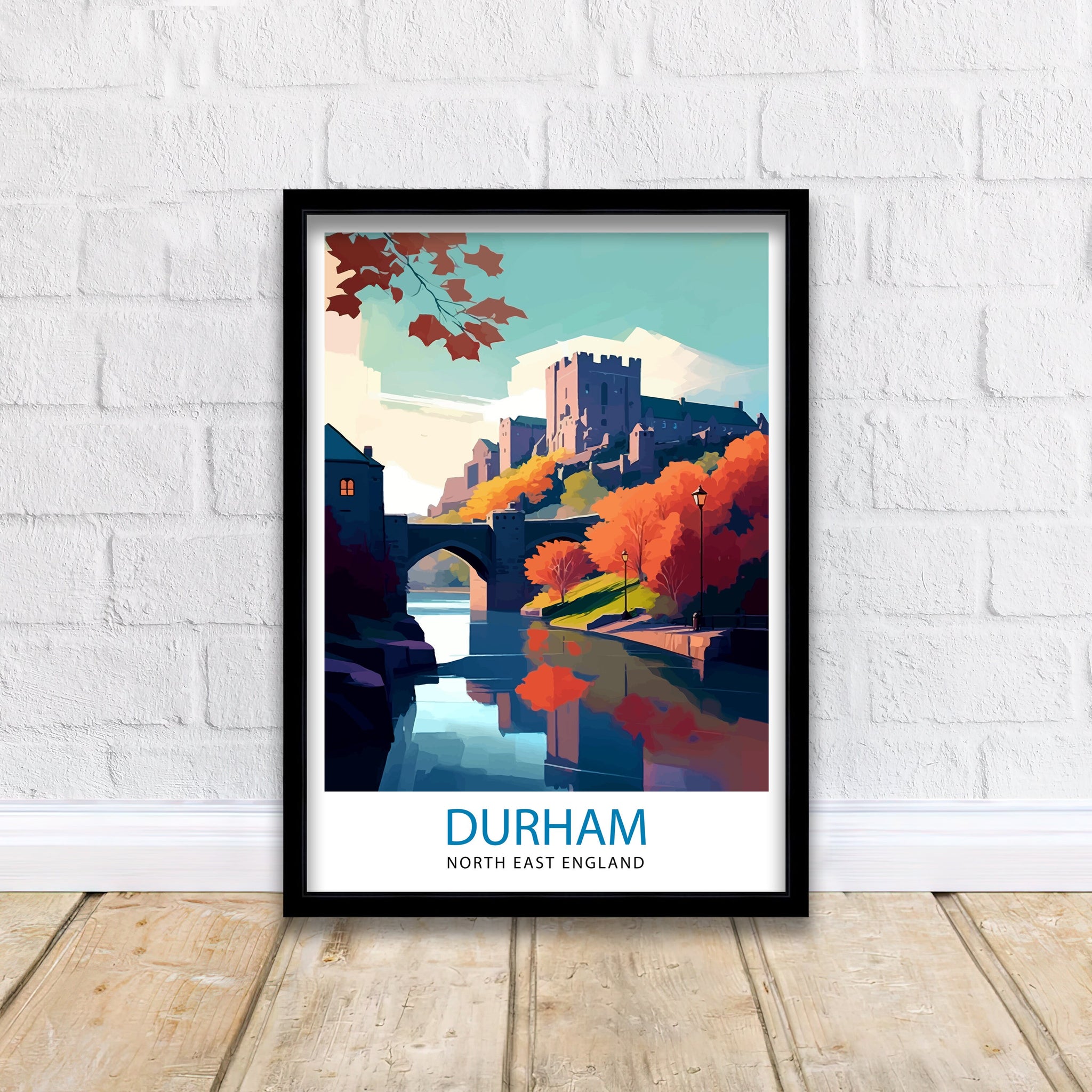 Durham United Kingdom Travel Print Durham Wall Decor Durham Poster United Kingdom Travel Prints Durham Art Print Durham Illustration Durham