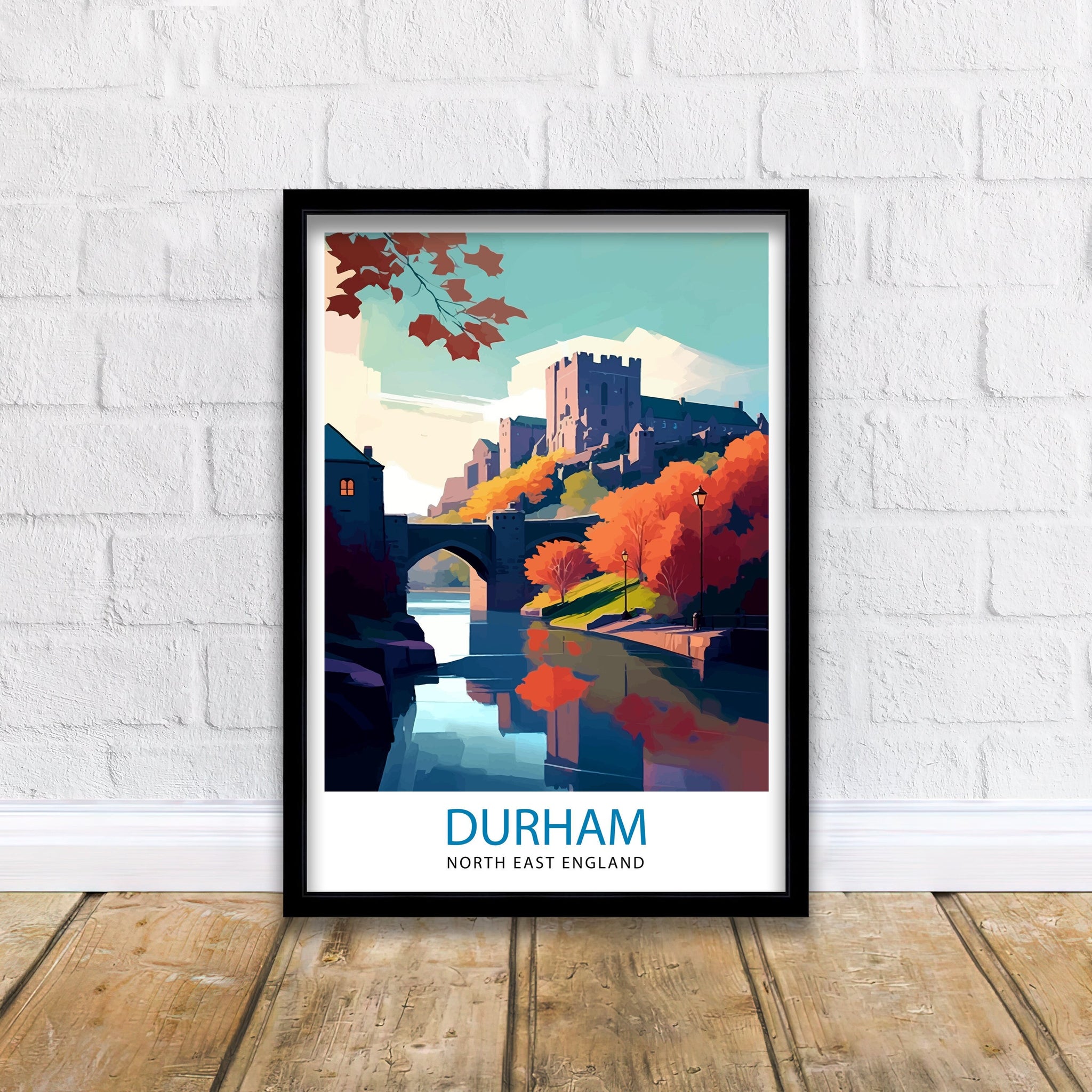 Durham United Kingdom Travel Print Durham Wall Decor Durham Poster United Kingdom Travel Prints Durham Art Print Durham Illustration Durham