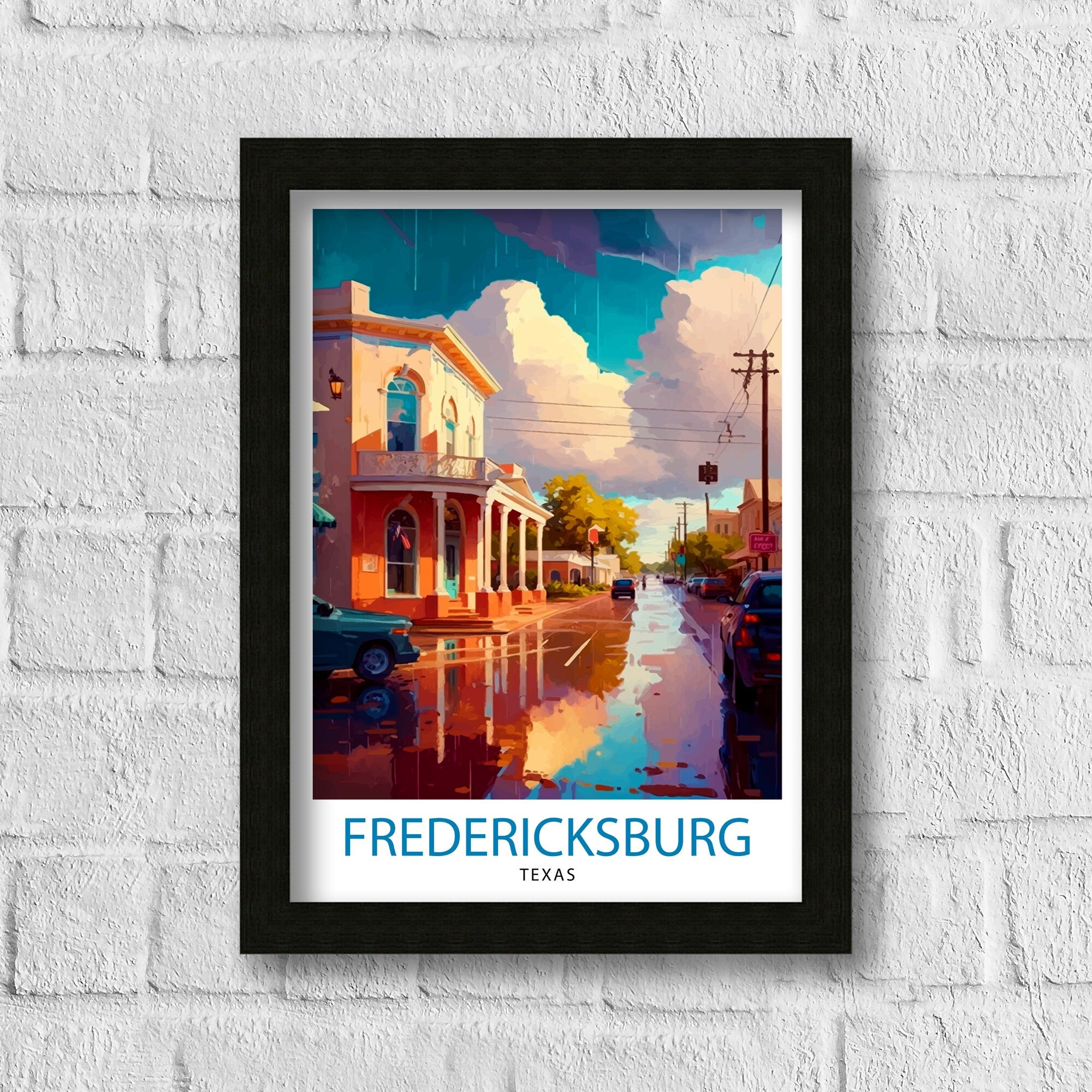 Fredericksburg Texas Travel Poster | Hill Country Art Print