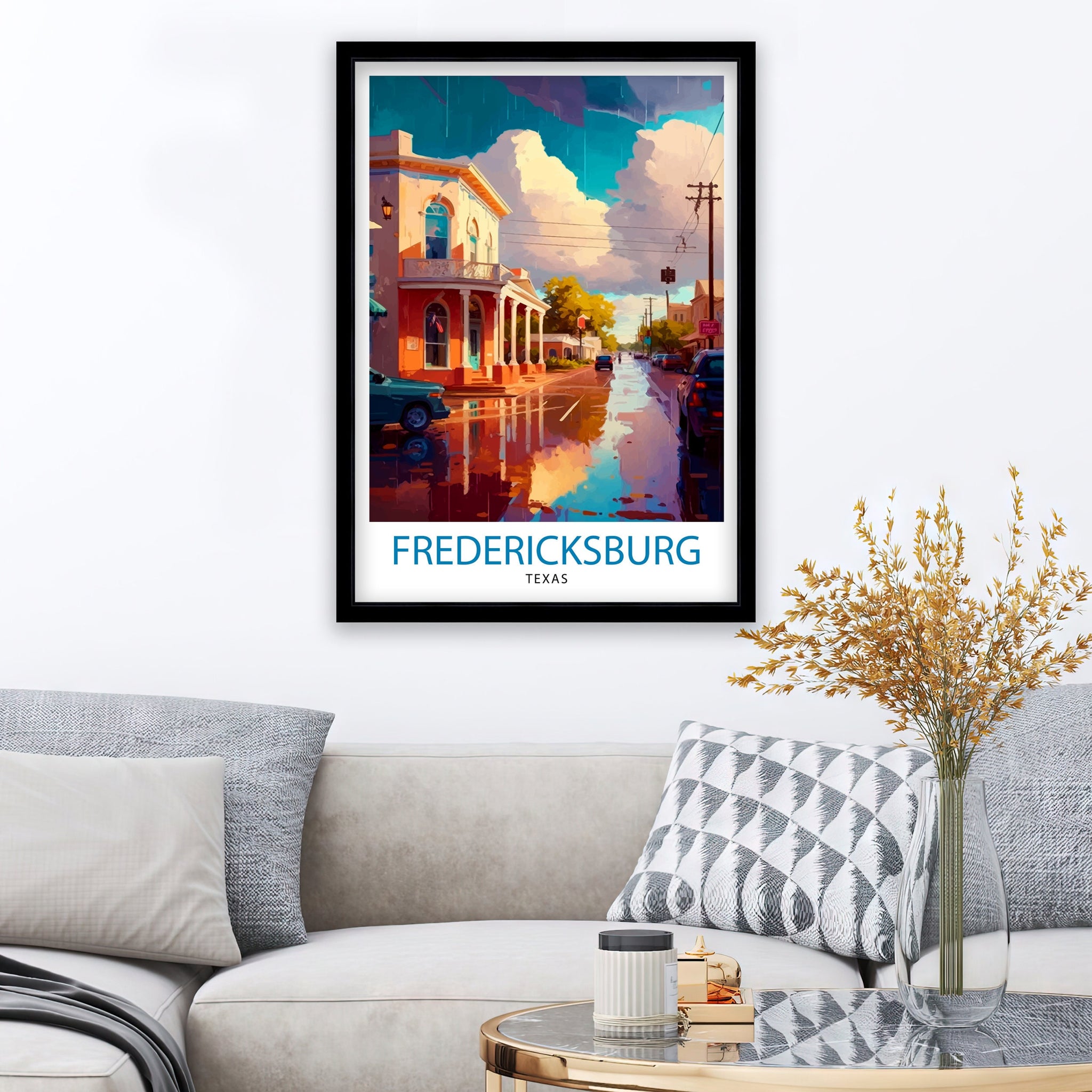 Fredericksburg Texas Travel Poster | Hill Country Art Print