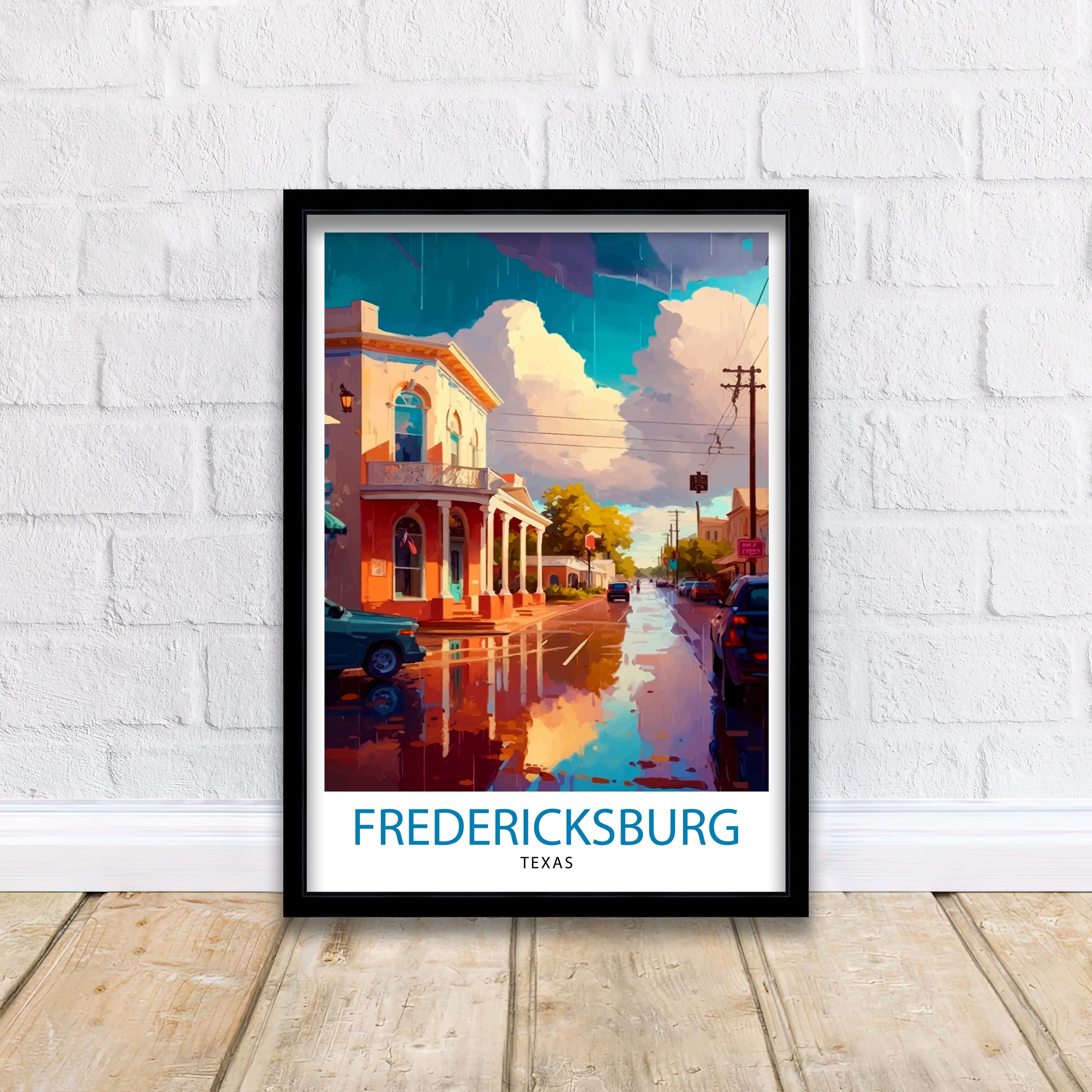 Fredericksburg Texas Travel Poster | Hill Country Art Print