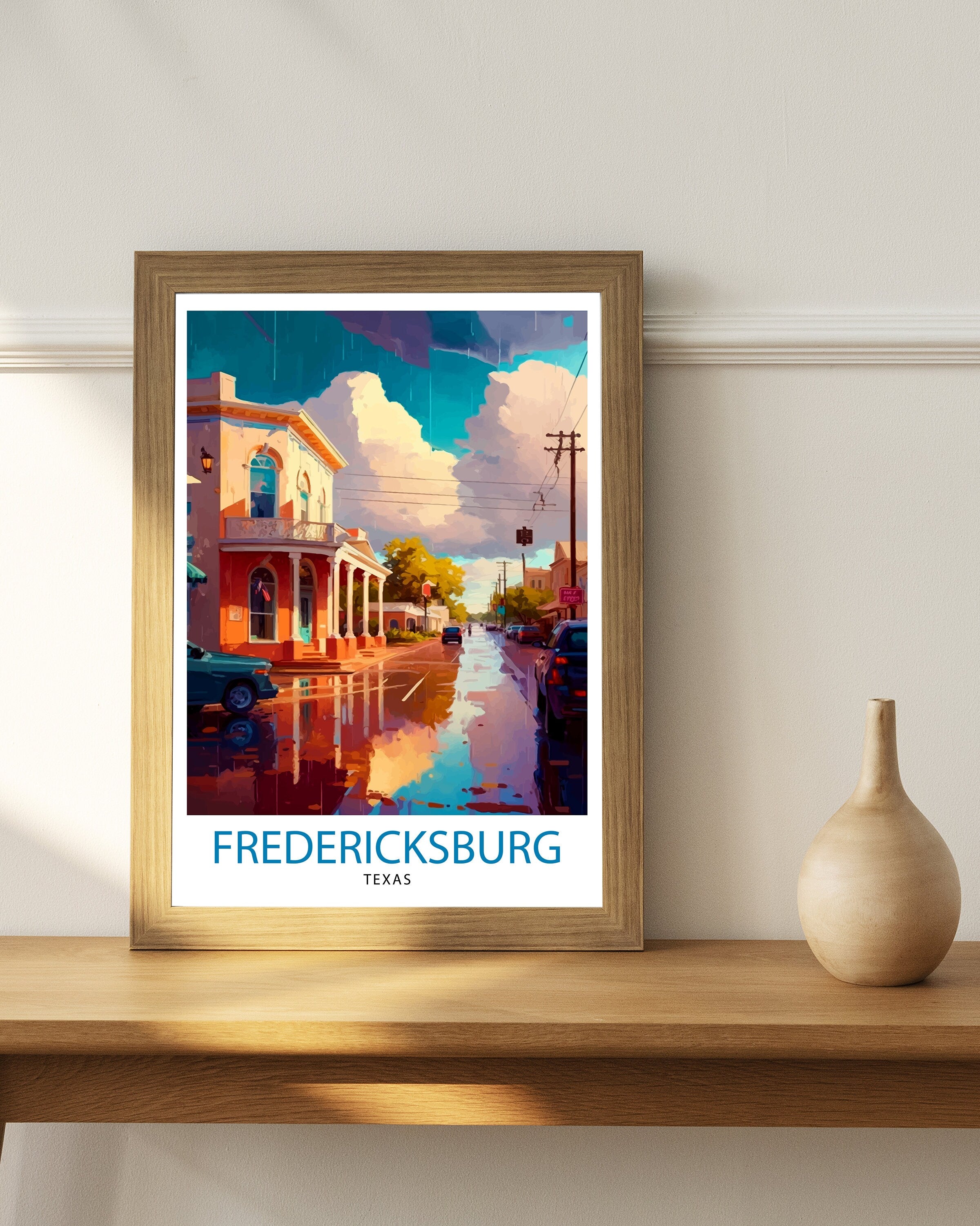 Fredericksburg Texas Travel Poster | Hill Country Art Print