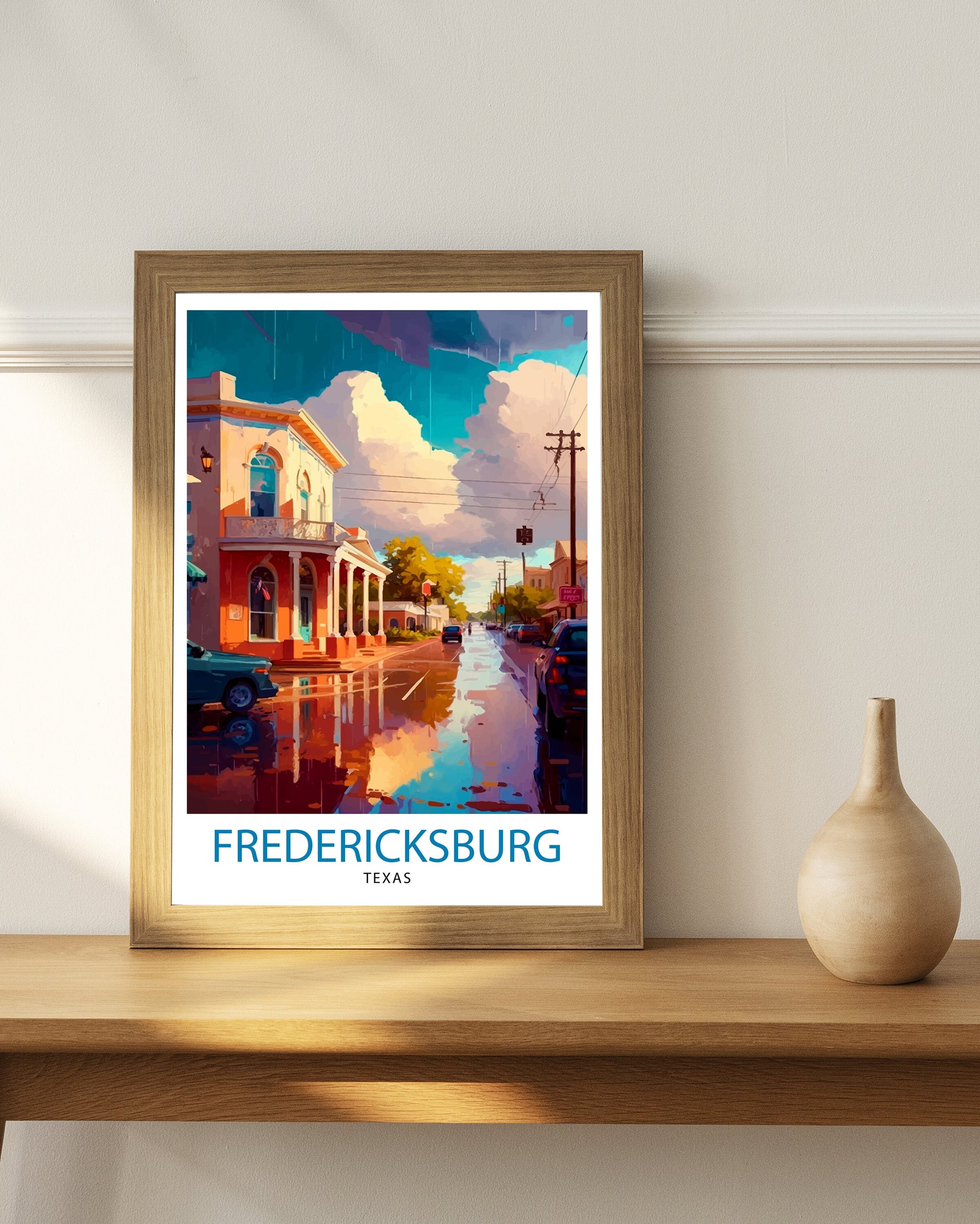 Fredericksburg Texas Travel Poster | Hill Country Art Print