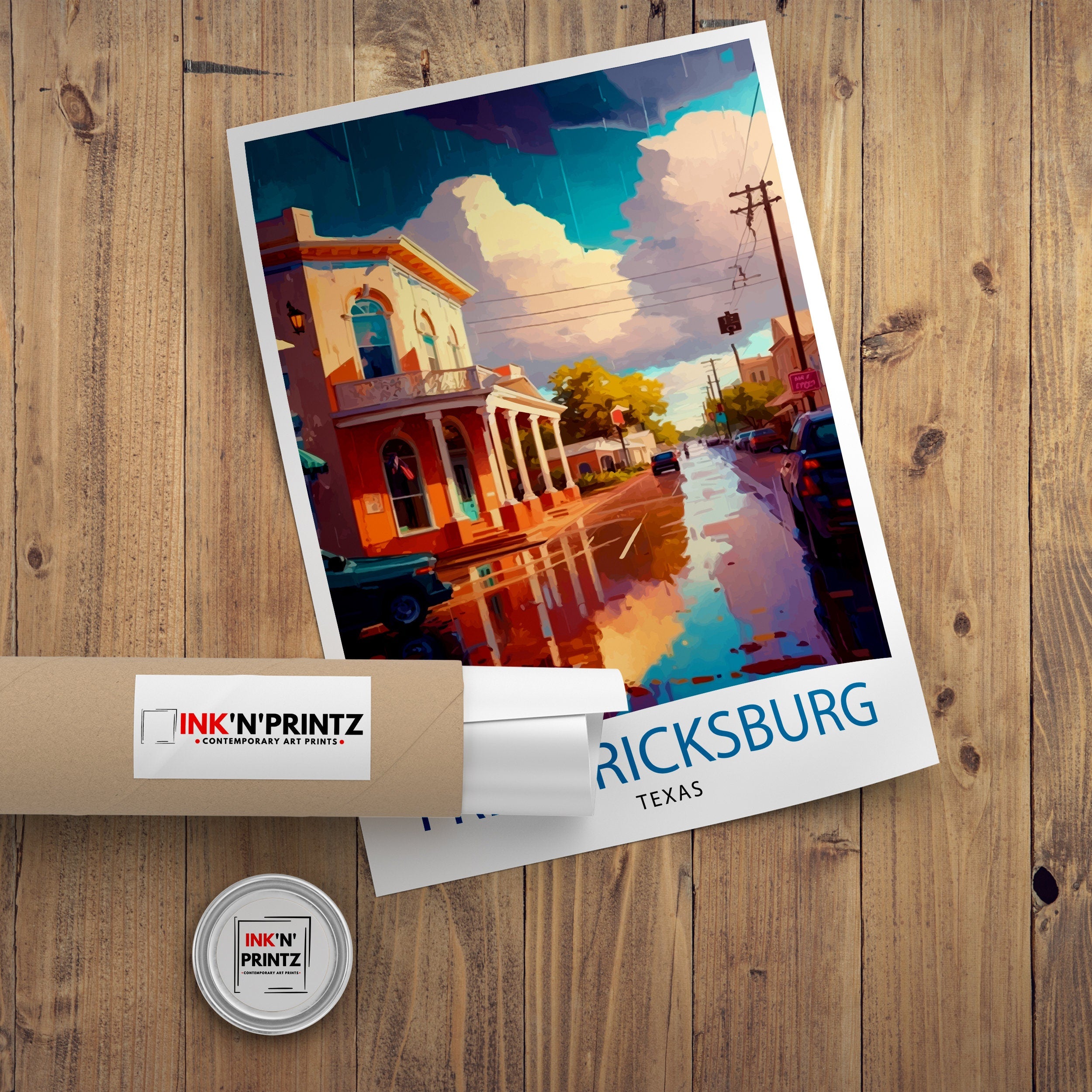 Fredericksburg Texas Travel Poster | Hill Country Art Print