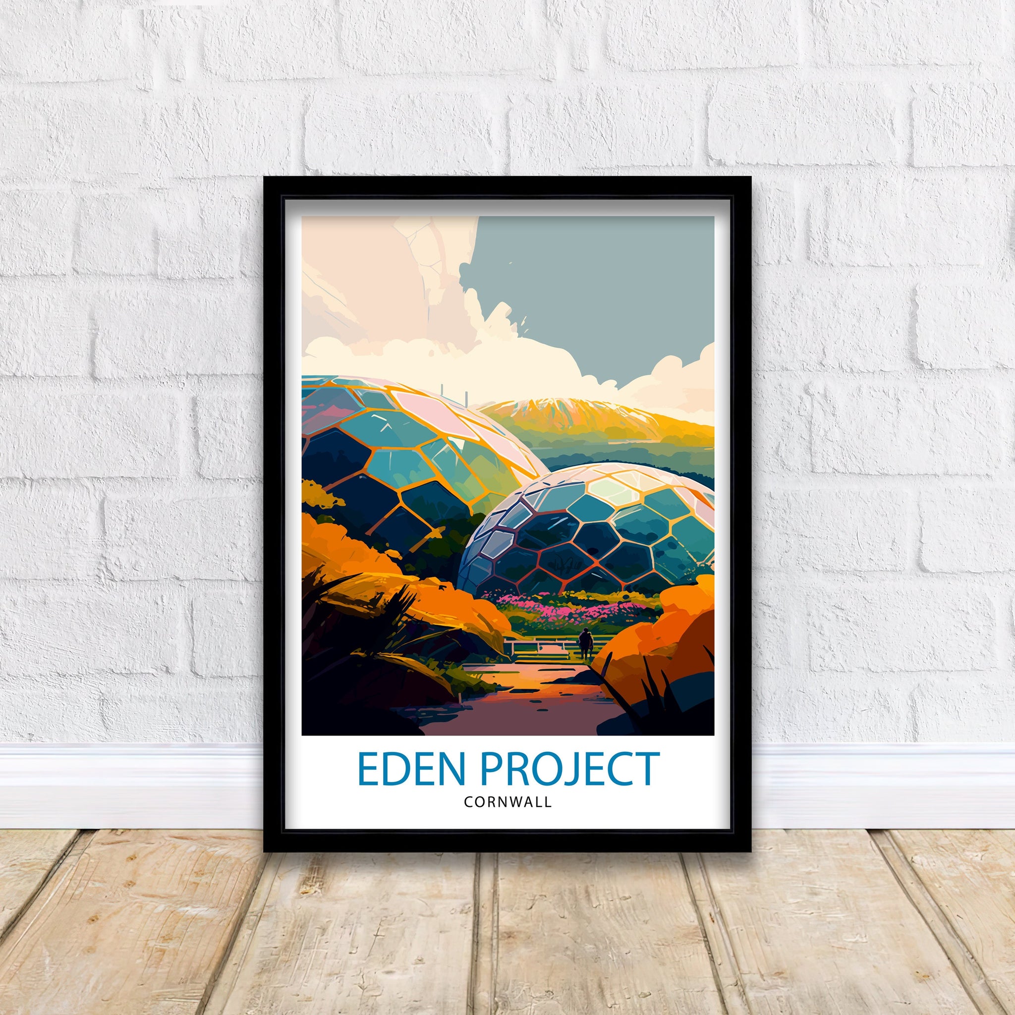 Eden Project Cornwall Travel Print Cornwall Wall Decor Eden Project Poster Cornwall Travel Prints Eden Project Art Print Cornwall