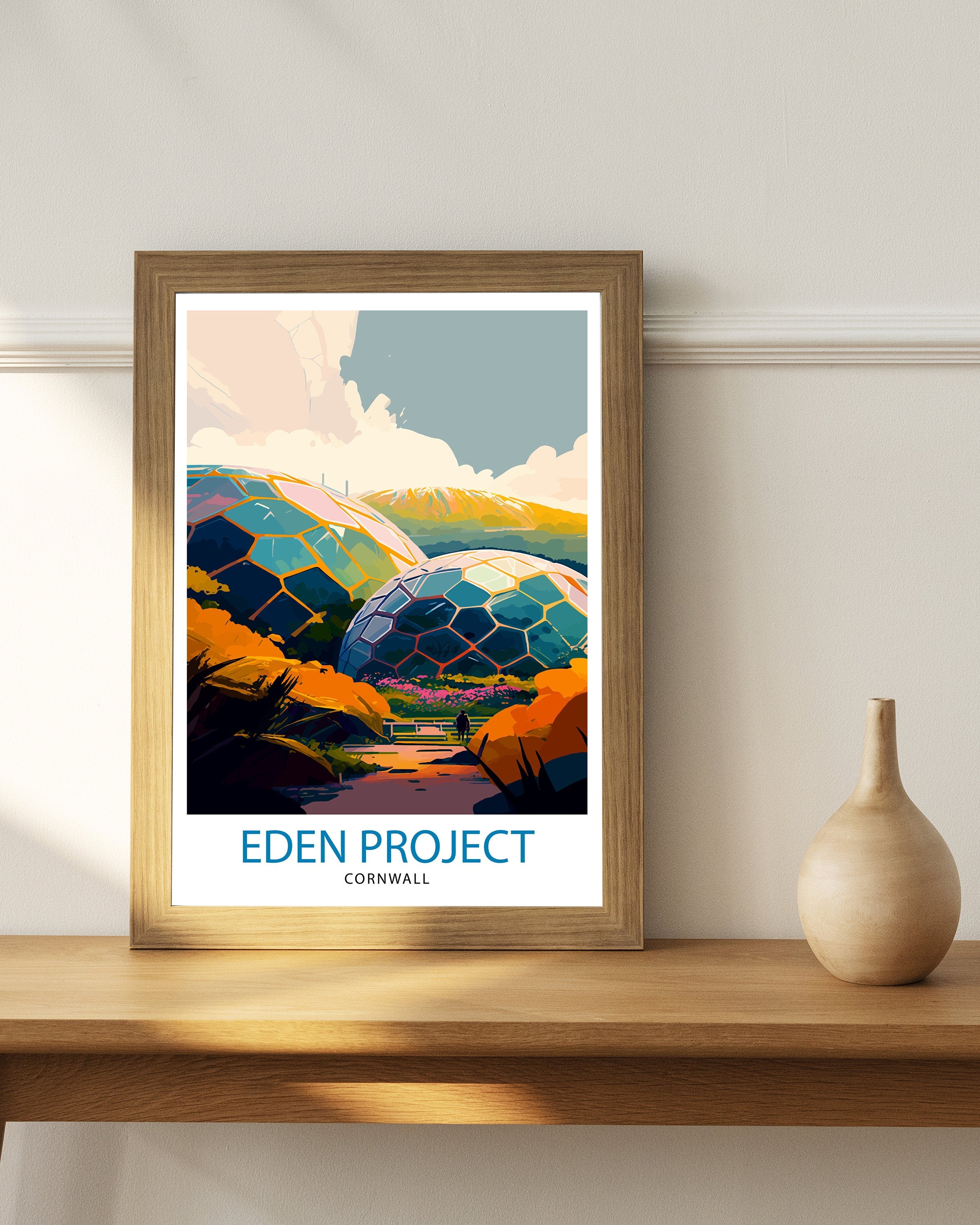 Eden Project Cornwall Travel Print Cornwall Wall Decor Eden Project Poster Cornwall Travel Prints Eden Project Art Print Cornwall