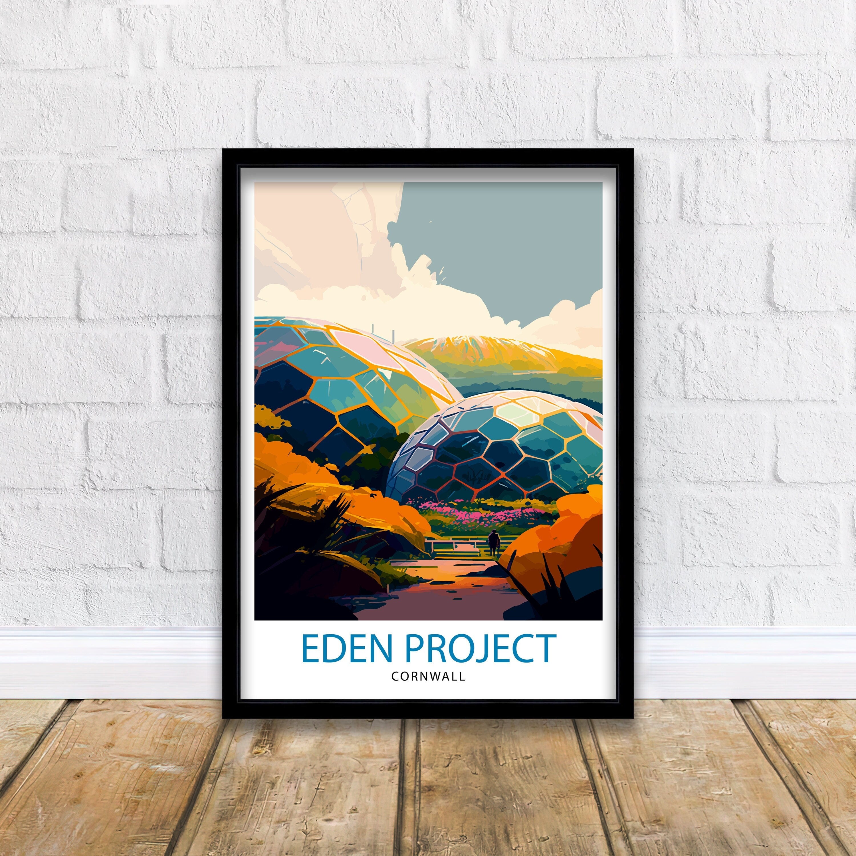 Eden Project Cornwall Travel Print Cornwall Wall Decor Eden Project Poster Cornwall Travel Prints Eden Project Art Print Cornwall