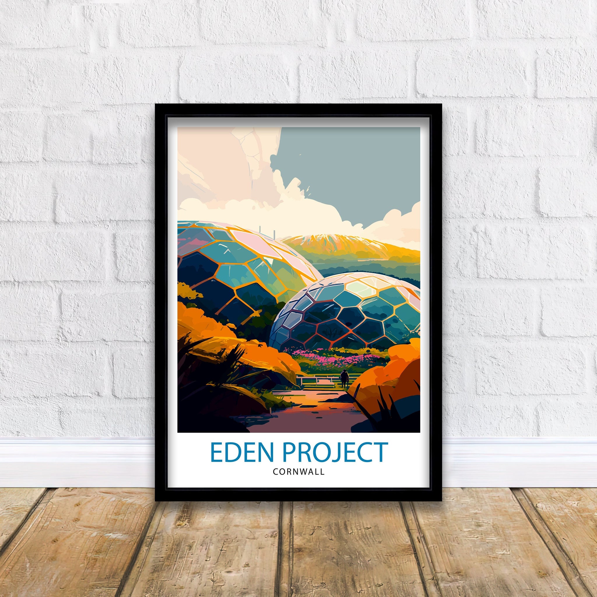 Eden Project Cornwall Travel Print Cornwall Wall Decor Eden Project Poster Cornwall Travel Prints Eden Project Art Print Cornwall