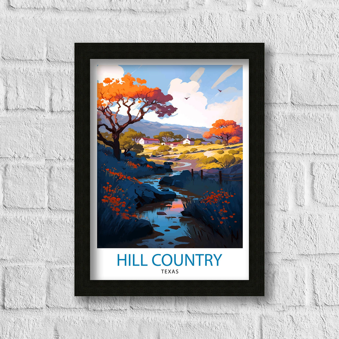 Hill Country Texas Travel Poster