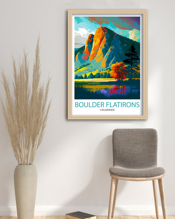Boulder Flatirons Arizona Travel Print Arizona Wall Decor Arizona Poster Boulder Flatirons Art Print Arizona Landscape Print Southwest