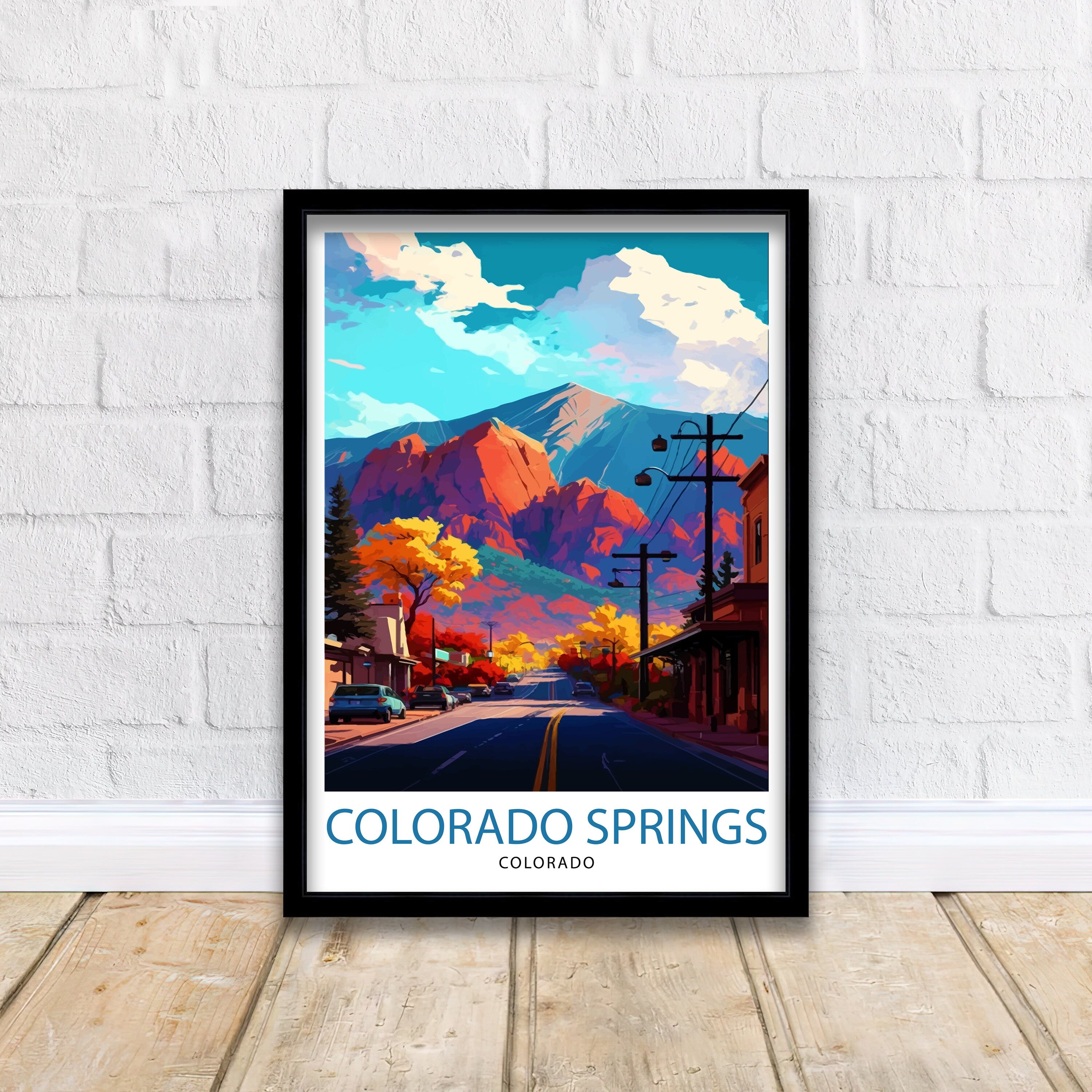 Colorado Springs Arizona Travel Poster Colorado Springs Wall Art Colorado Springs Decor Arizona Travel Print Colorado Springs Art Arizona