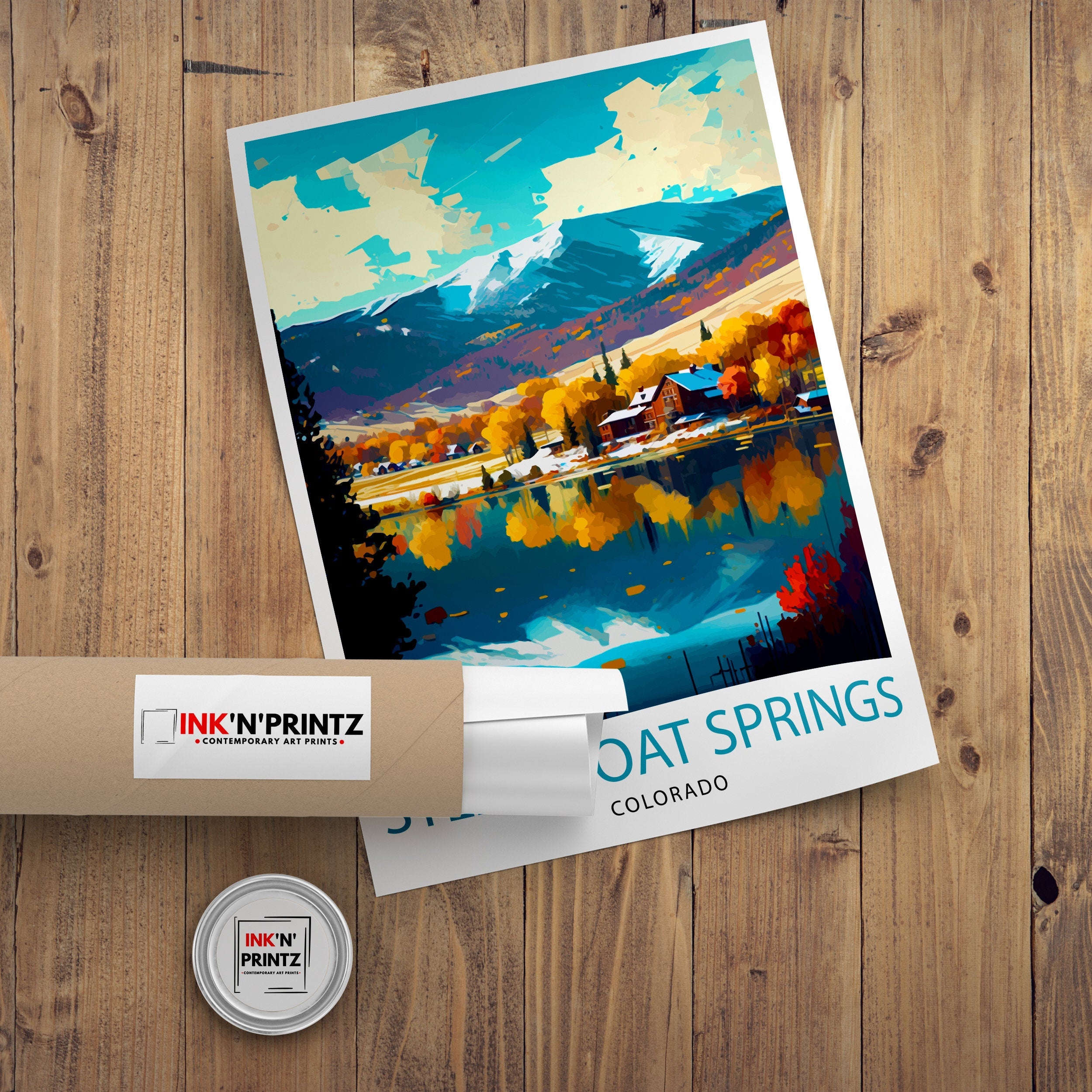 Steamboat Springs Colorado Travel Print Ski Resort Wall Decor Rocky Mountain Travel Poster Colorado Mountain Art Winter Wonderland Print