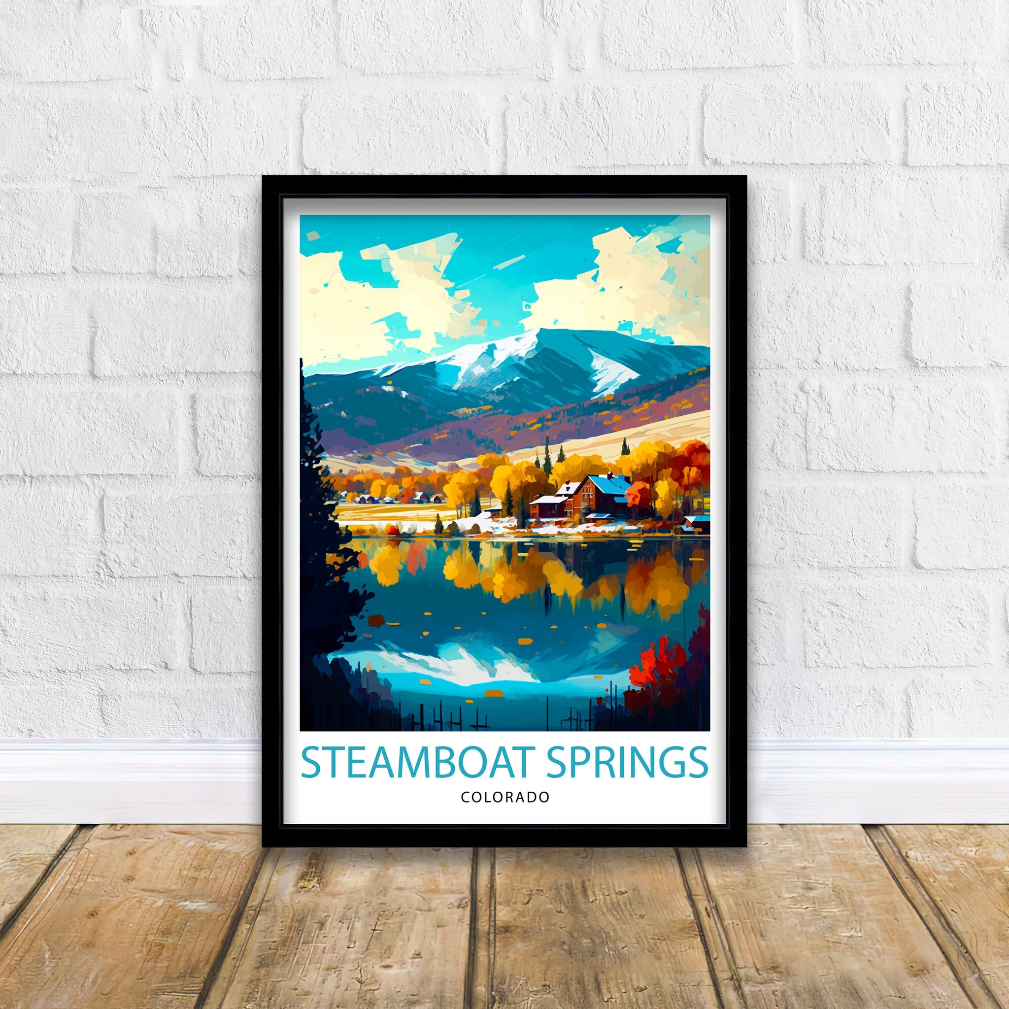 Steamboat Springs Colorado Travel Print Ski Resort Wall Decor Rocky Mountain Travel Poster Colorado Mountain Art Winter Wonderland Print