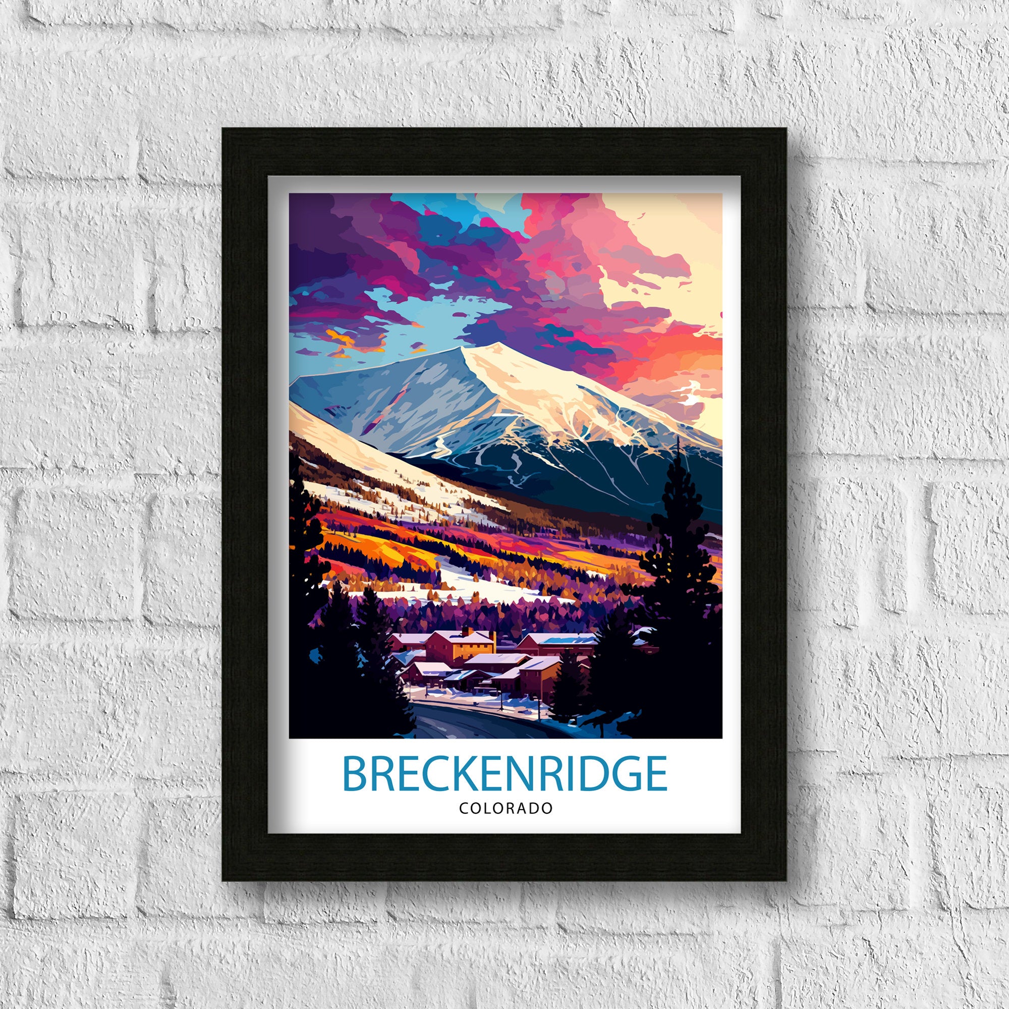 Breckenridge Colorado Travel Poster Breckenridge Wall Art Breckenridge Mountain Decor Colorado Travel Print| Breckenridge Art Print