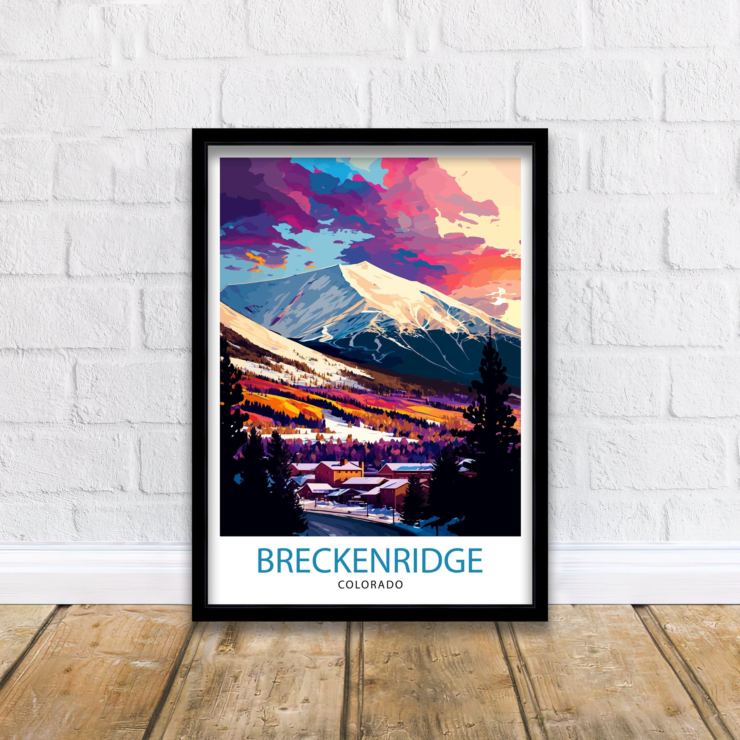 Breckenridge Colorado Travel Poster Breckenridge Wall Art Breckenridge Mountain Decor Colorado Travel Print| Breckenridge Art Print