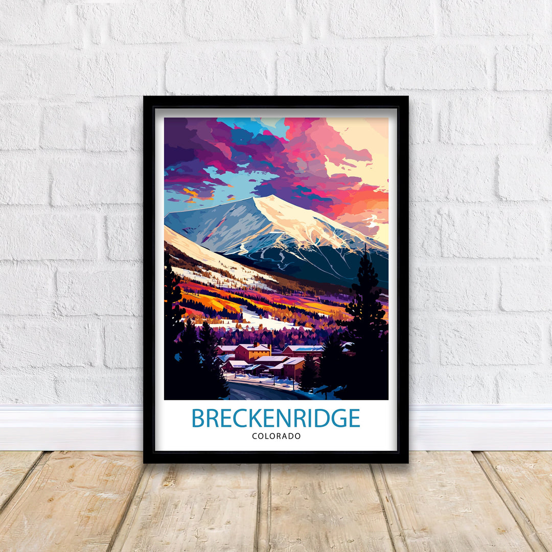 Breckenridge Colorado Travel Poster Breckenridge Wall Art Breckenridge Mountain Decor Colorado Travel Poster