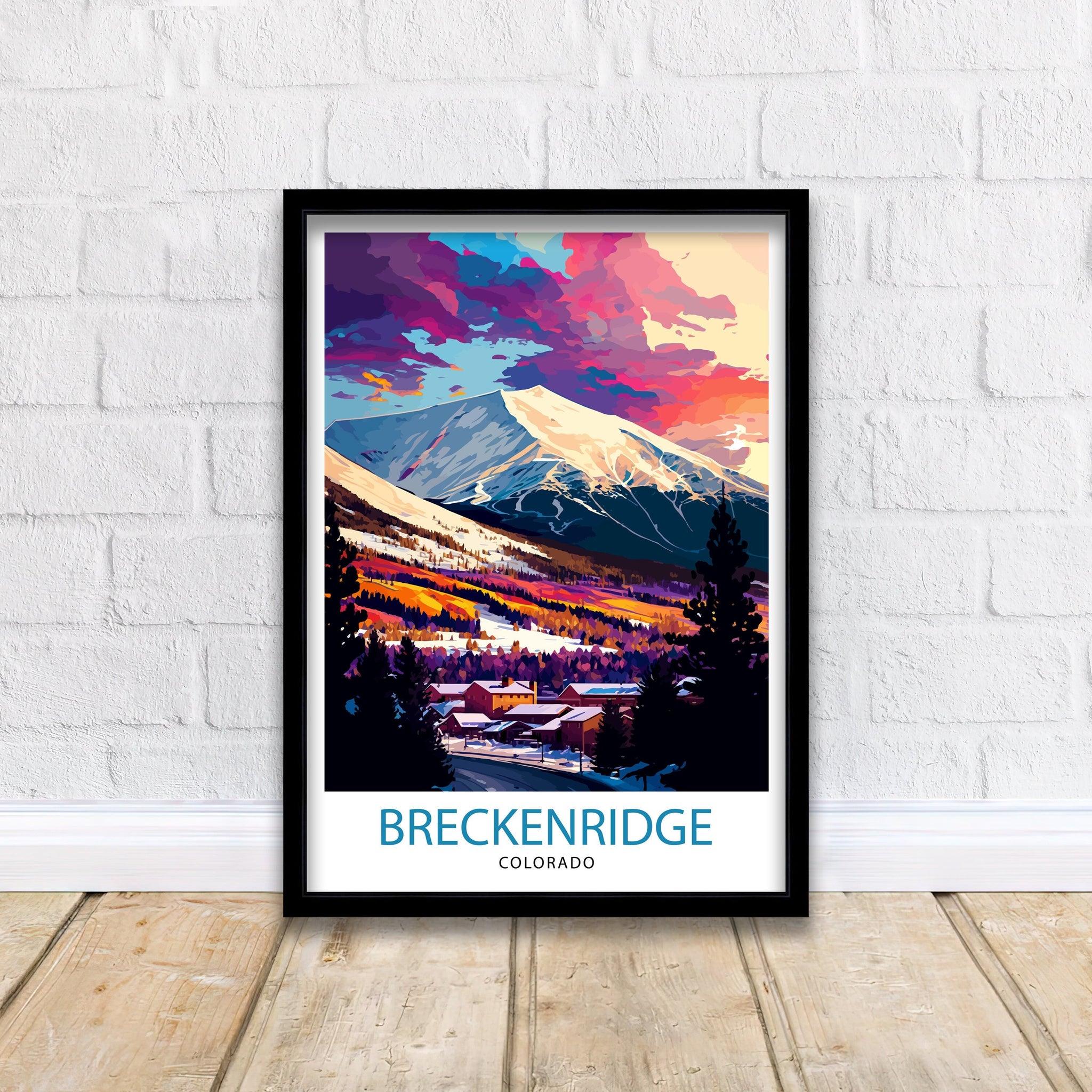 Breckenridge Colorado Travel Poster Breckenridge Wall Art Breckenridge Mountain Decor Colorado Travel Print| Breckenridge Art Print