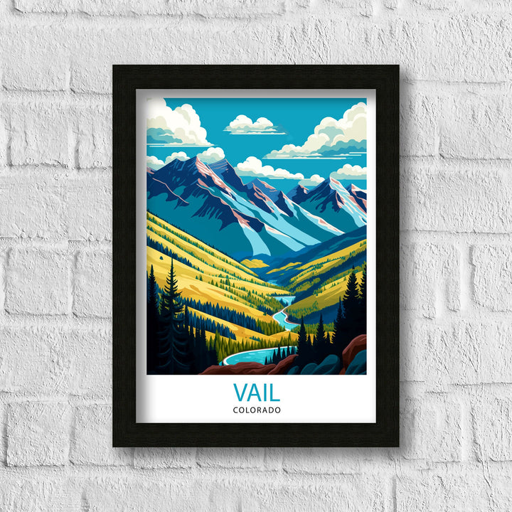 Vail Colorado Travel Poster Vail Wall Art Vail Mountain Poster