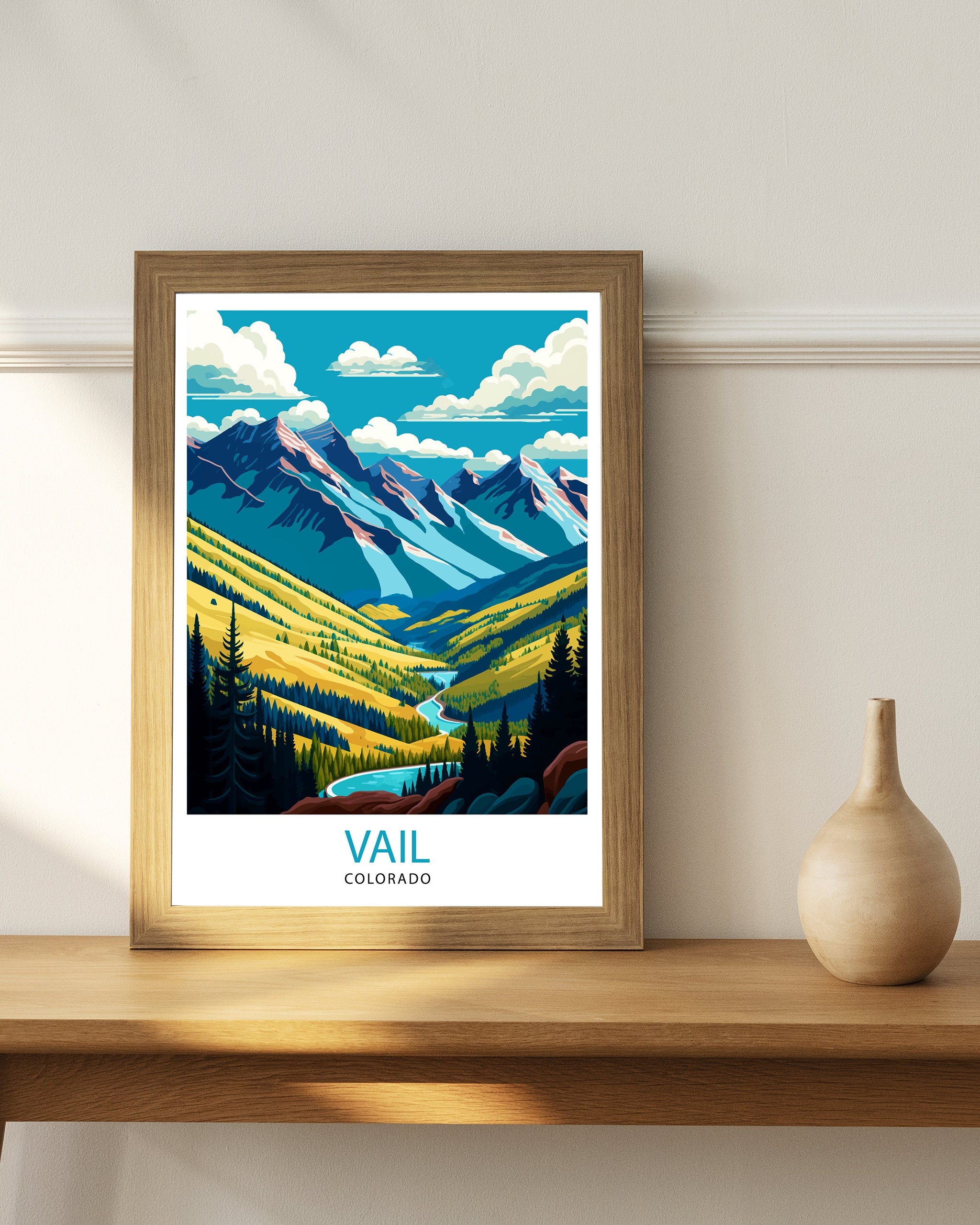 Vail Colorado Travel Poster Vail Wall Art Vail Mountain Print| Colorado Travel Decor Vail Ski Resort Poster Vail Colorado Art Vail Landscape