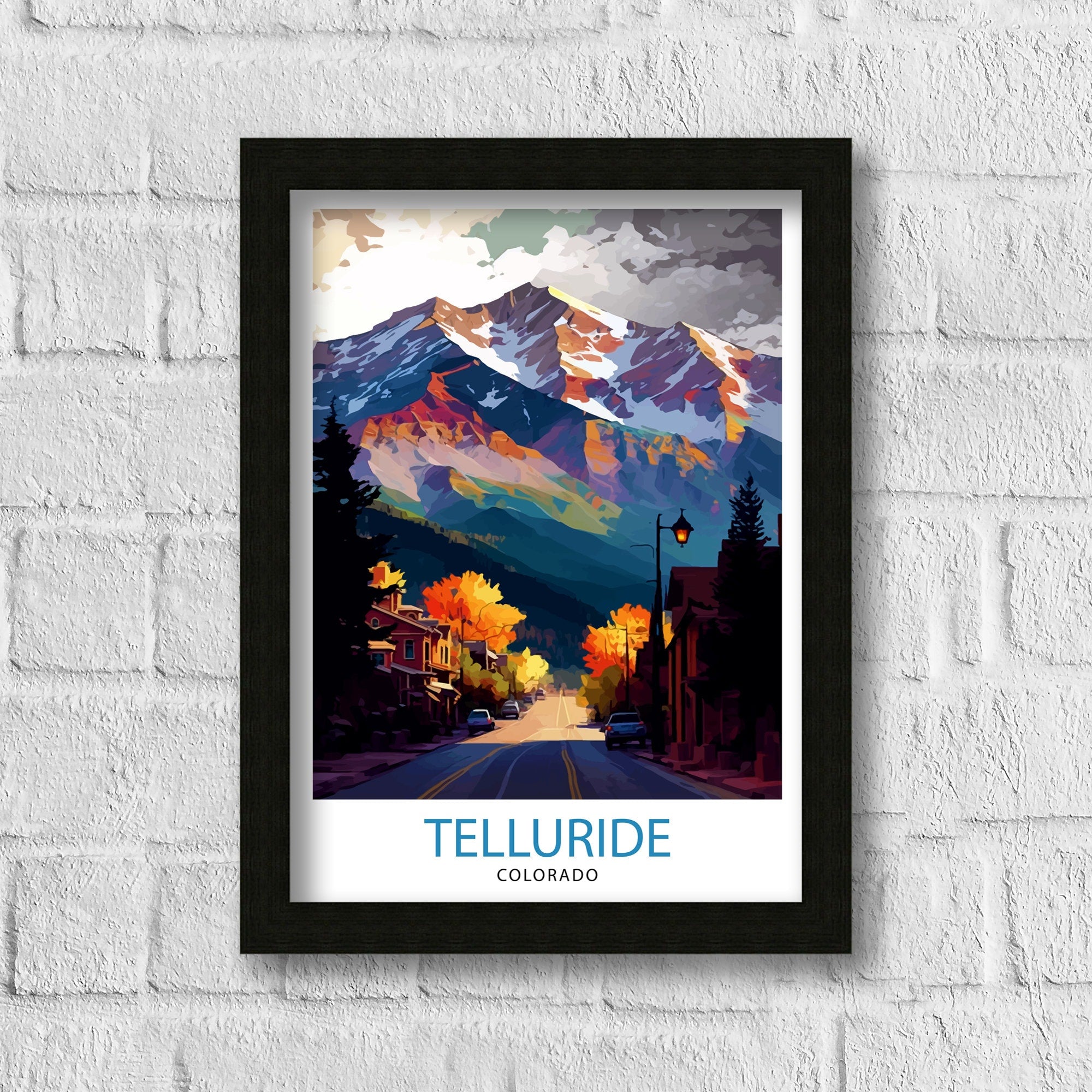 Telluride Colorado Travel Poster Telluride Wall Art Telluride Print| Colorado Travel Prints Telluride Art Print Telluride Illustration