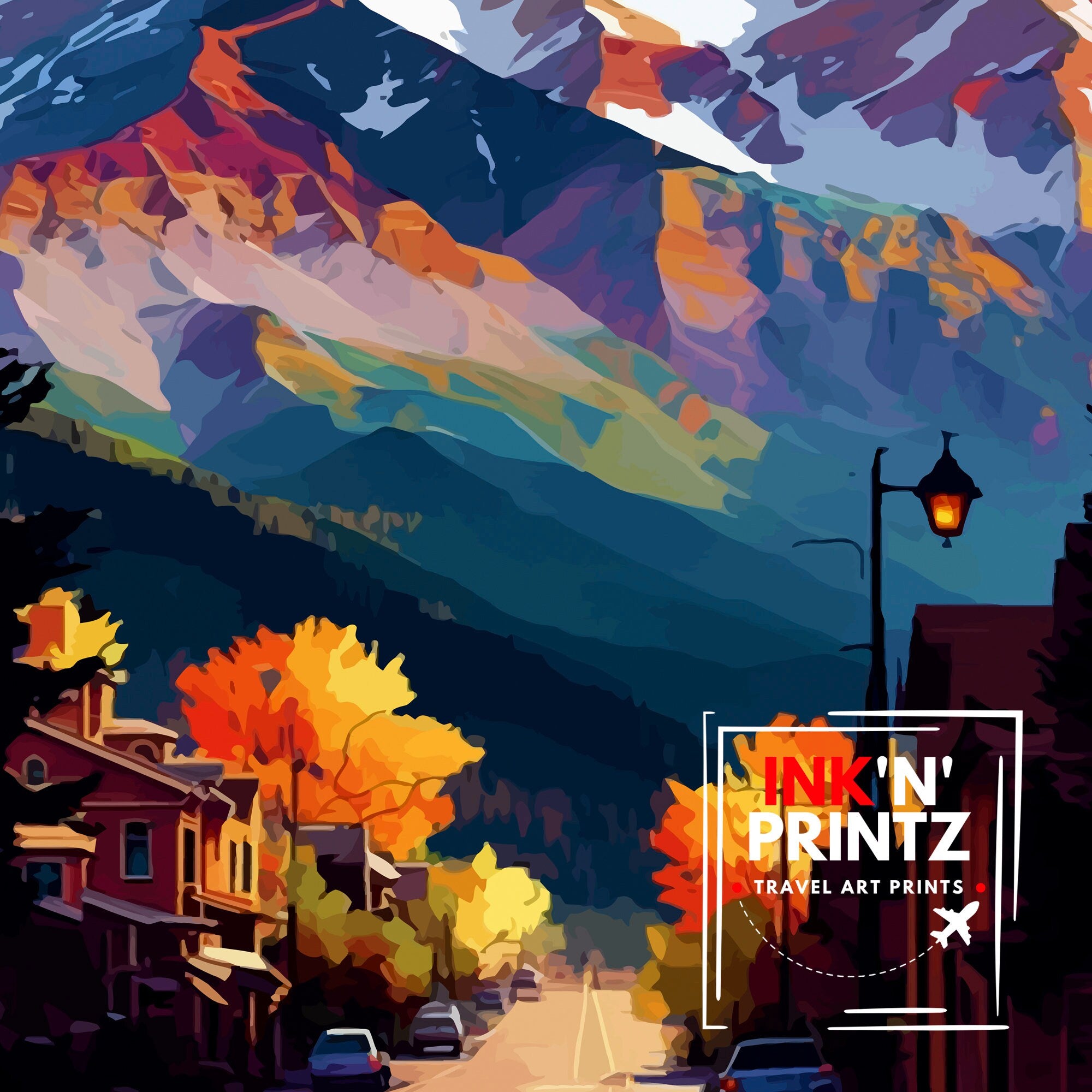 Telluride Colorado Travel Poster Telluride Wall Art Telluride Print| Colorado Travel Prints Telluride Art Print Telluride Illustration