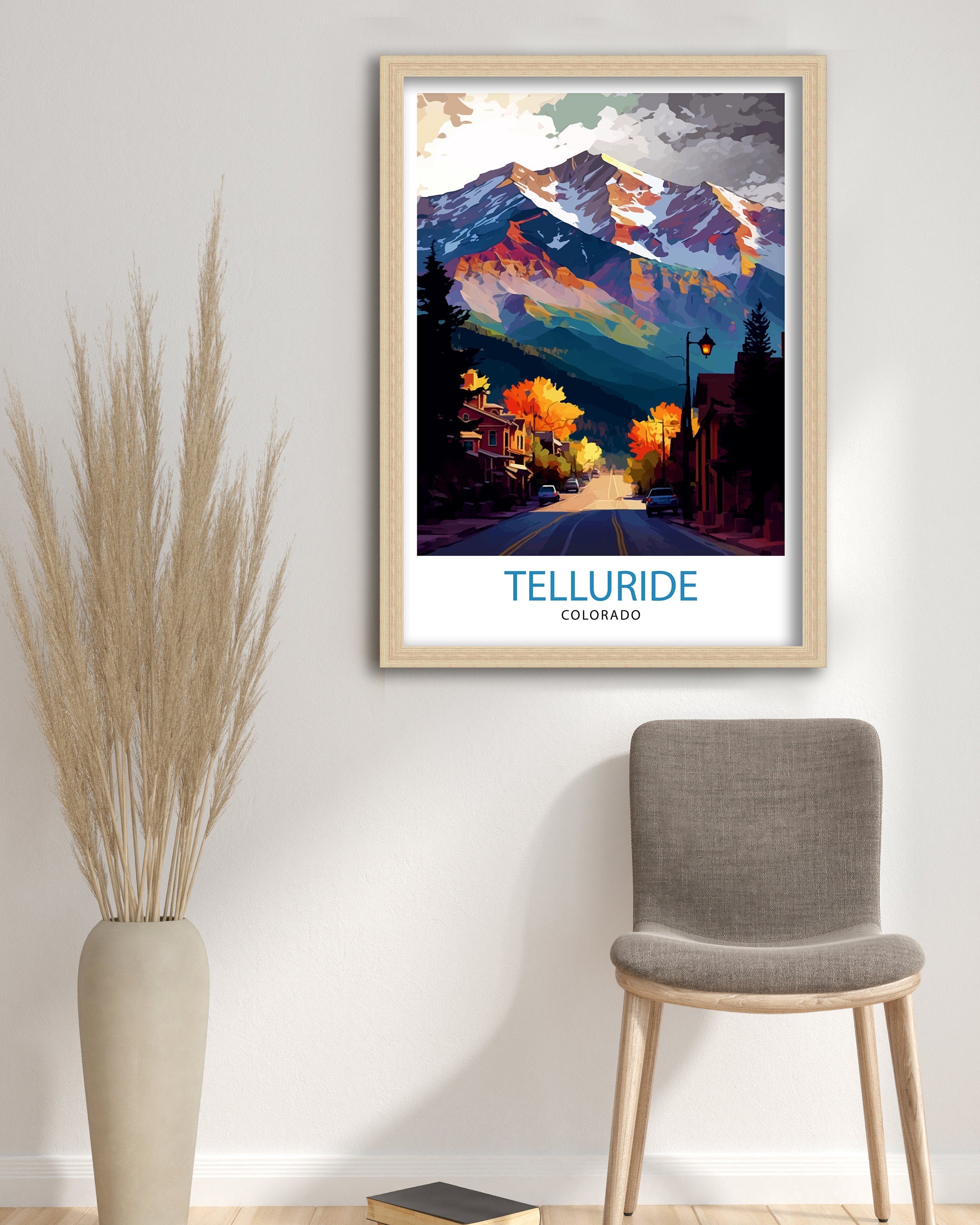 Telluride Colorado Travel Poster Telluride Wall Art Telluride Print| Colorado Travel Prints Telluride Art Print Telluride Illustration