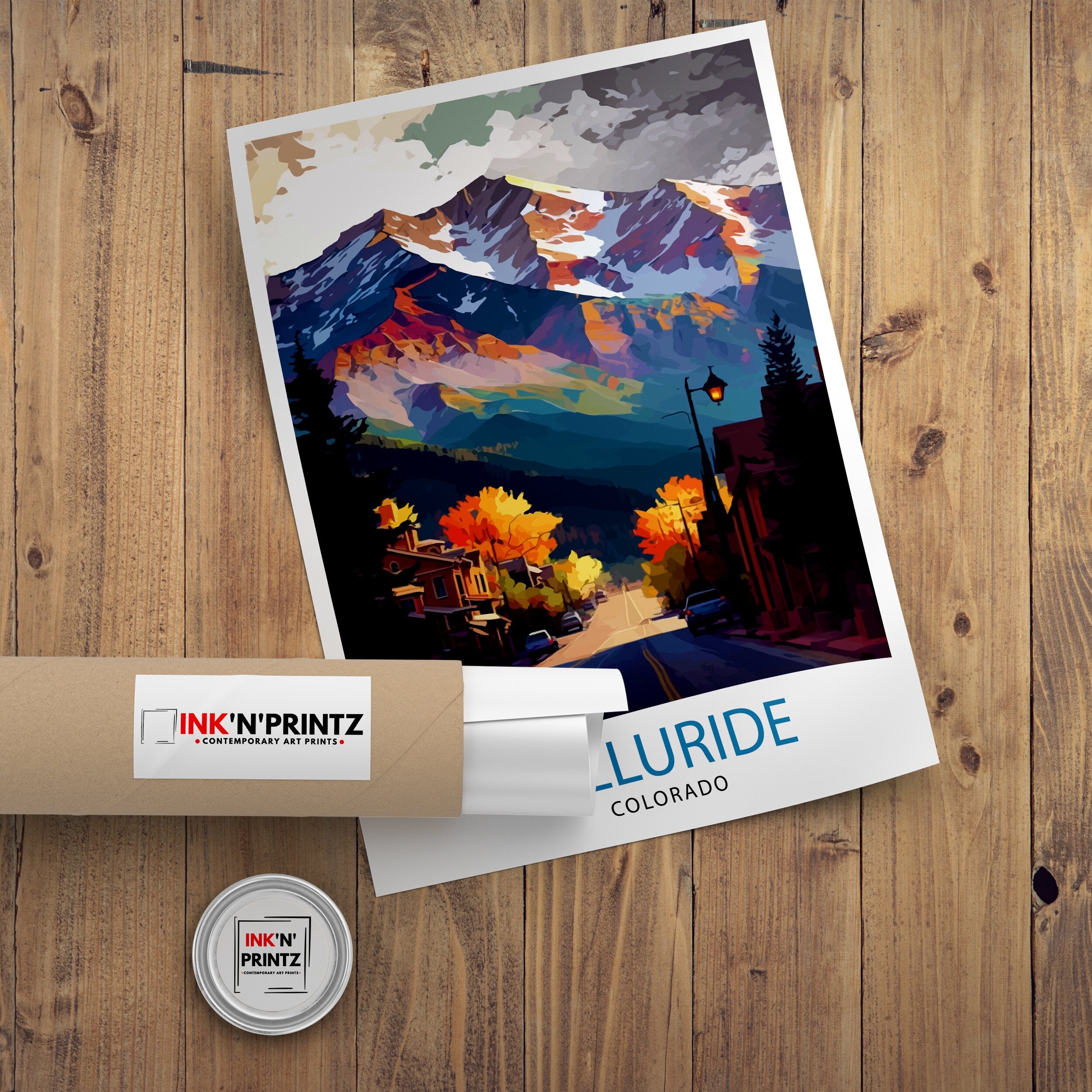 Telluride Colorado Travel Poster Telluride Wall Art Telluride Print| Colorado Travel Prints Telluride Art Print Telluride Illustration