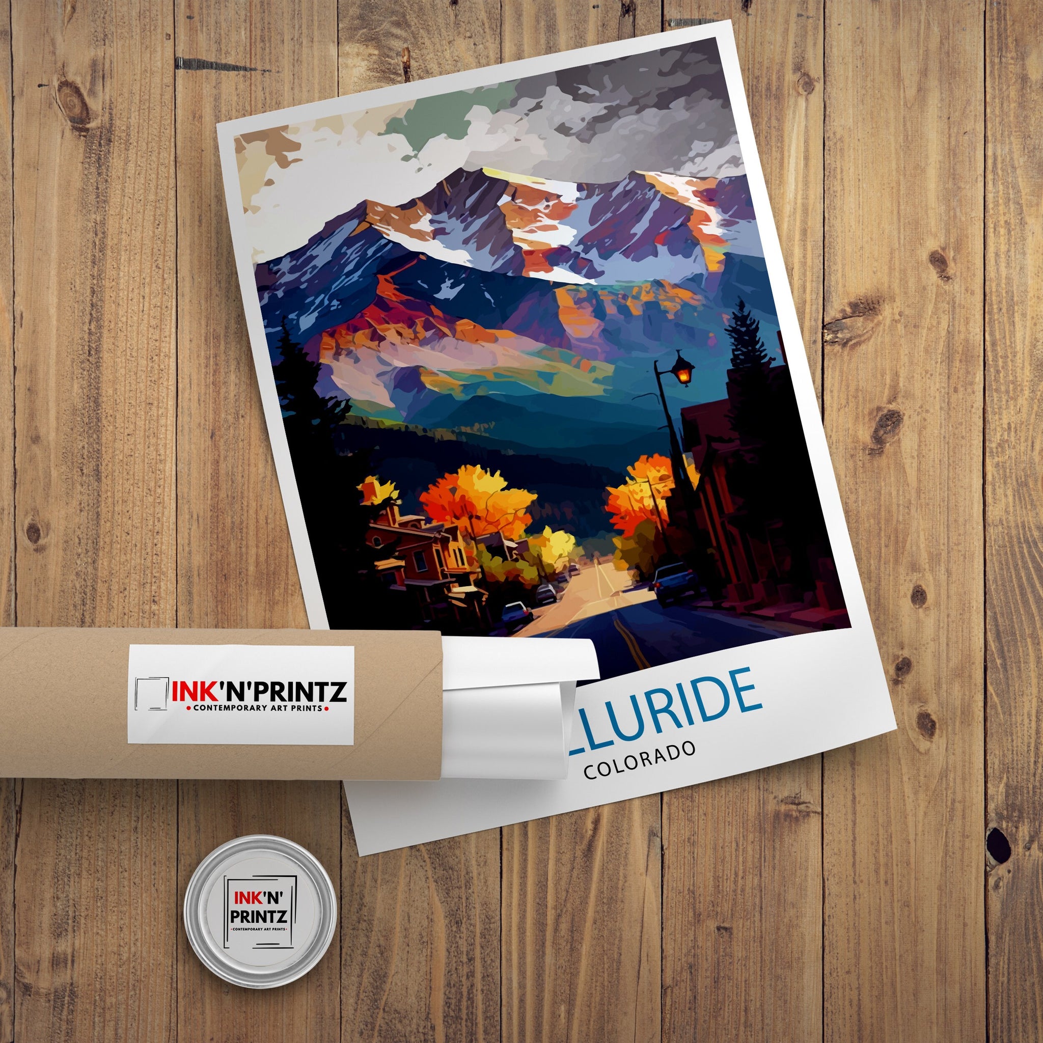 Telluride Colorado Travel Poster Telluride Wall Art Telluride Print| Colorado Travel Prints Telluride Art Print Telluride Illustration
