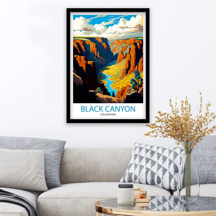 Black Canyon Colorado Travel Poster Black Canyon Wall Art Colorado Travel Poster Nature Landscape Poster Colorado Home Decor