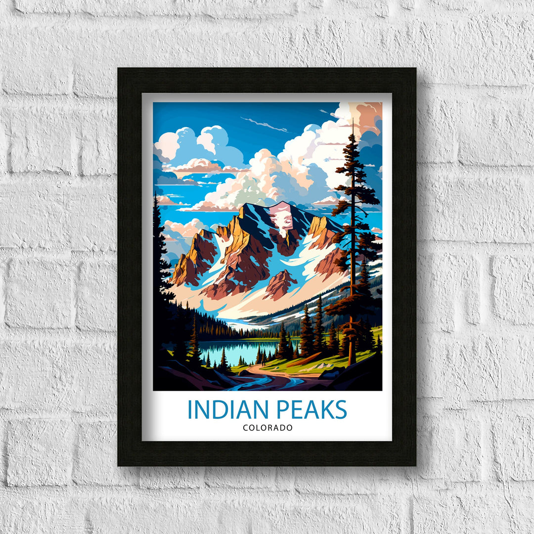 Indian Peaks Colorado Travel Poster Mountain Wall Art Nature Landscape Poster Colorado Art Decor Gift for Outdoor