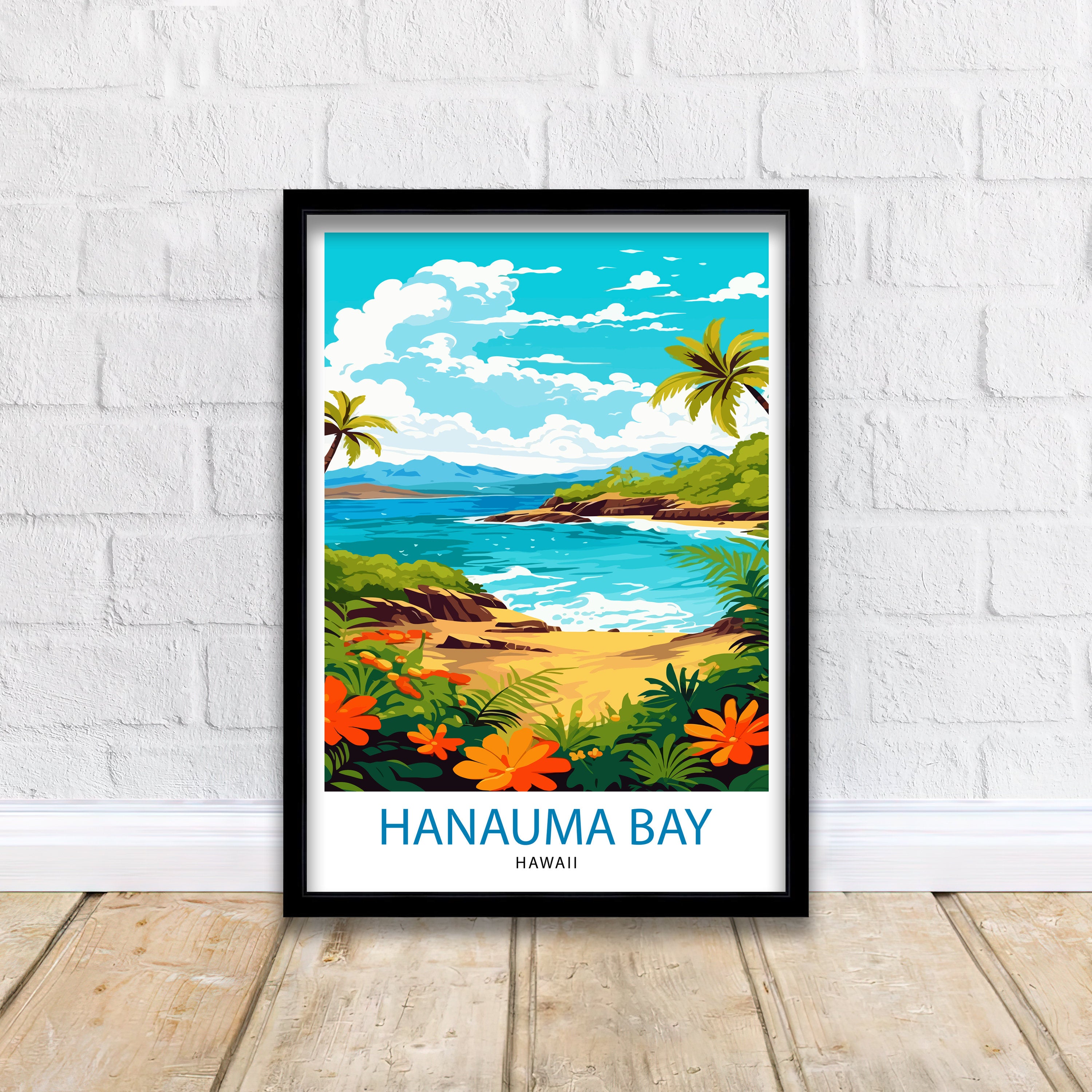 Hanauma Bay Hawaii Travel Poster