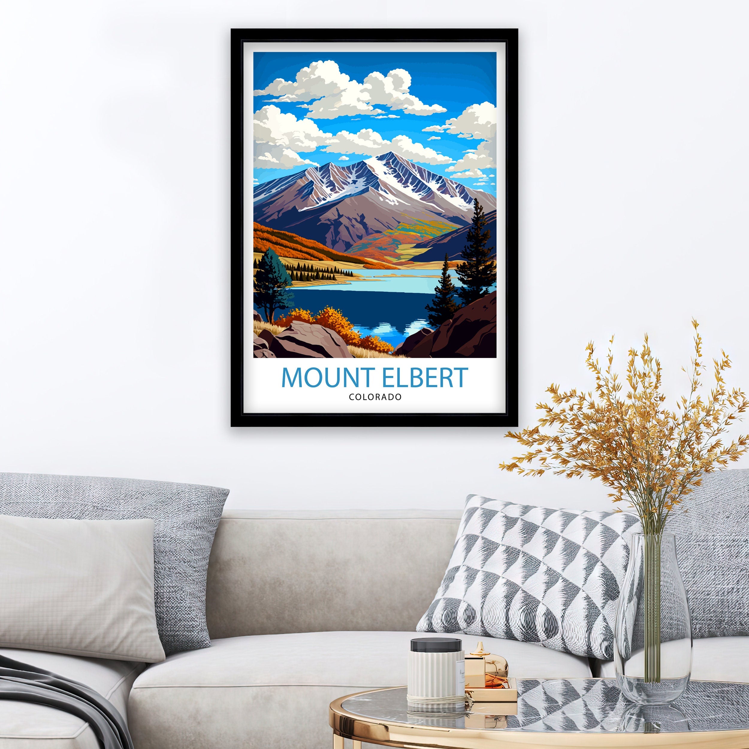 Mount Elbert Colorado Travel Poster Colorado Wall Art Mountain Landscape Print Colorado Adventure Decor Gift for Hikers