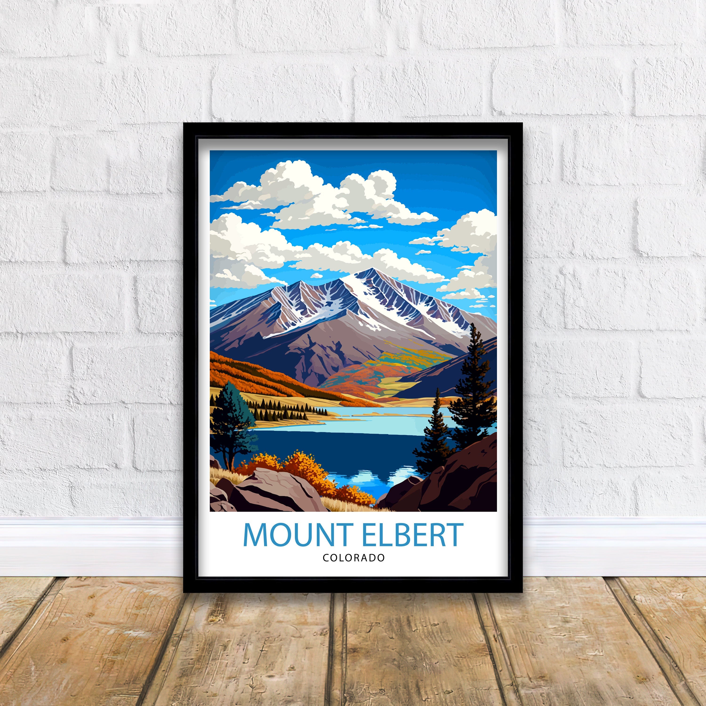 Mount Elbert Colorado Travel Poster Colorado Wall Art Mountain Landscape Print Colorado Adventure Decor Gift for Hikers