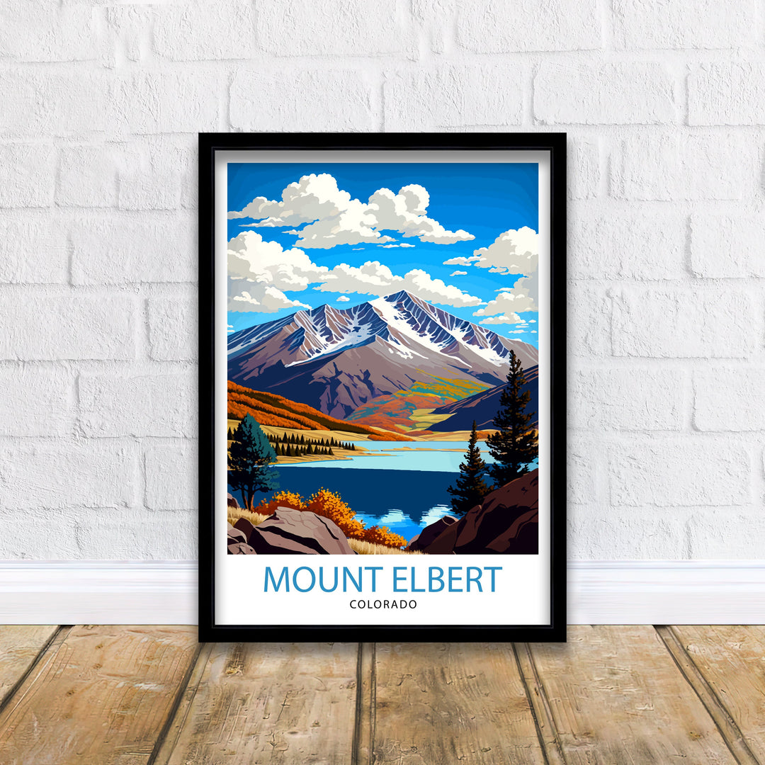 Mount Elbert Colorado Travel Poster Colorado Wall Art Mountain Landscape Poster Colorado Adventure Decor Gift for Hikers