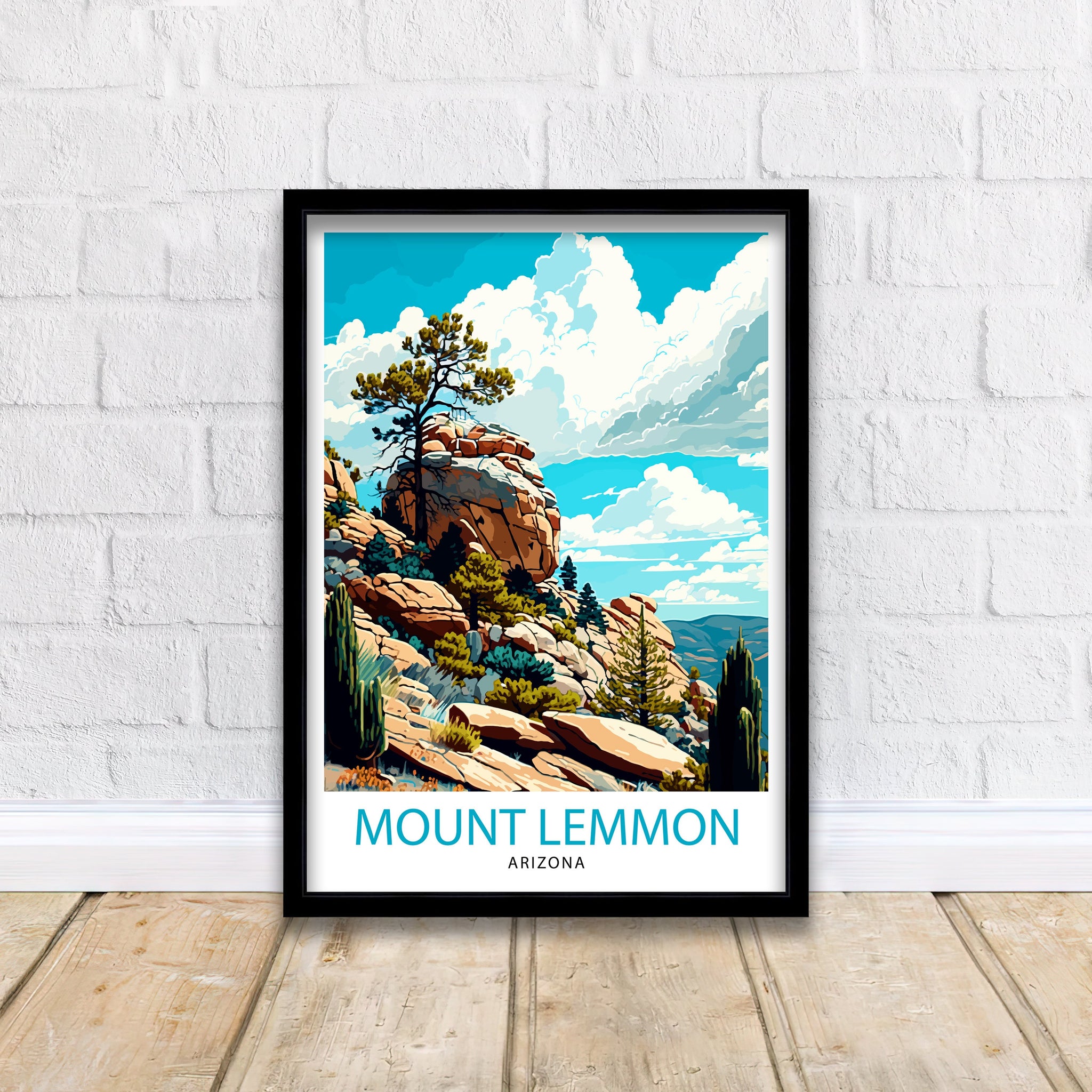 Mount Lemmon Arizona Travel Poster Mountain Wall Art Arizona Landscape Print Nature Decor Gift for Outdoor Enthusiasts
