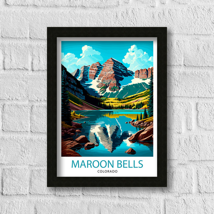 Maroon Bells Colorado Travel Print