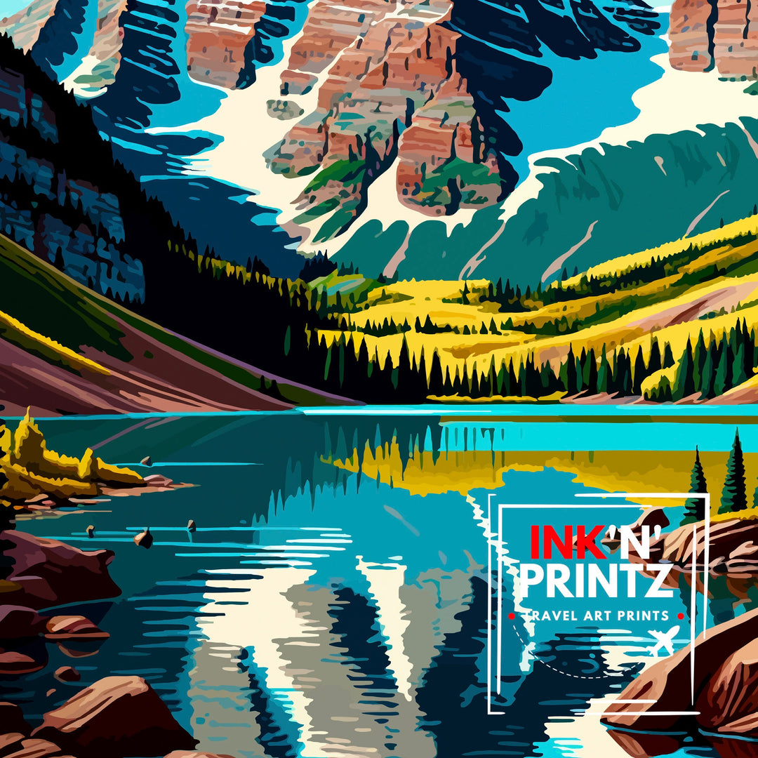 Maroon Bells Colorado Travel Print