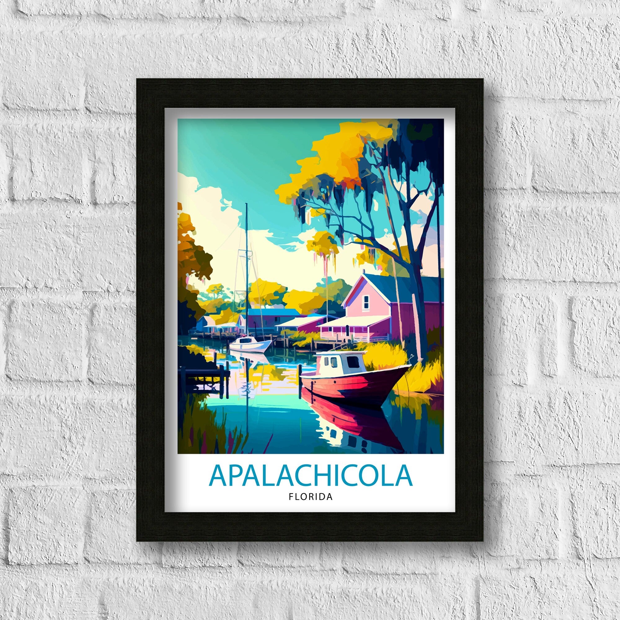 Apalachicola Florida Travel Print| Apalachicola Wall Decor Apalachicola Poster Florida Travel Prints Apalachicola Art Print Apalachicola