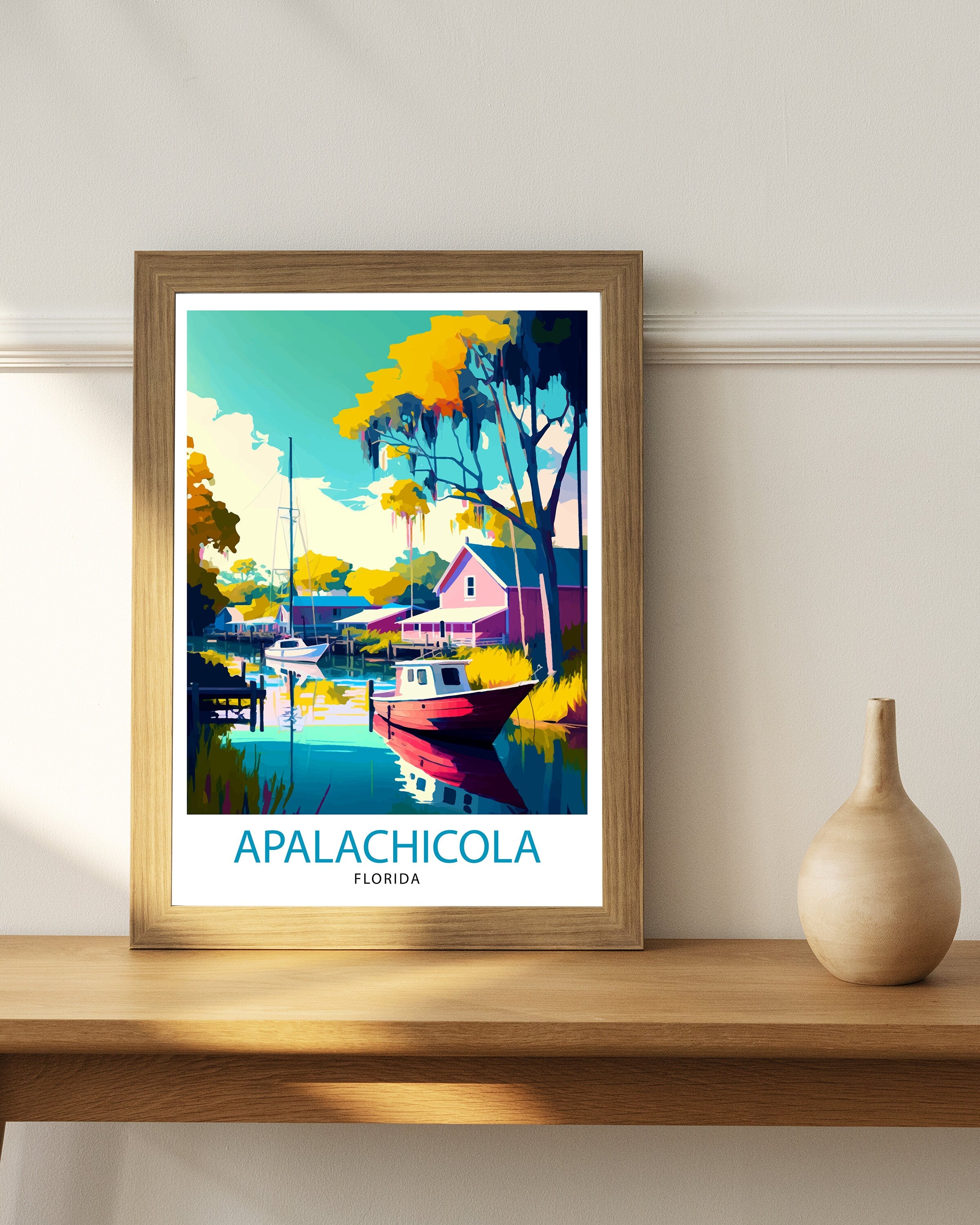 Apalachicola Florida Travel Print| Apalachicola Wall Decor Apalachicola Poster Florida Travel Prints Apalachicola Art Print Apalachicola
