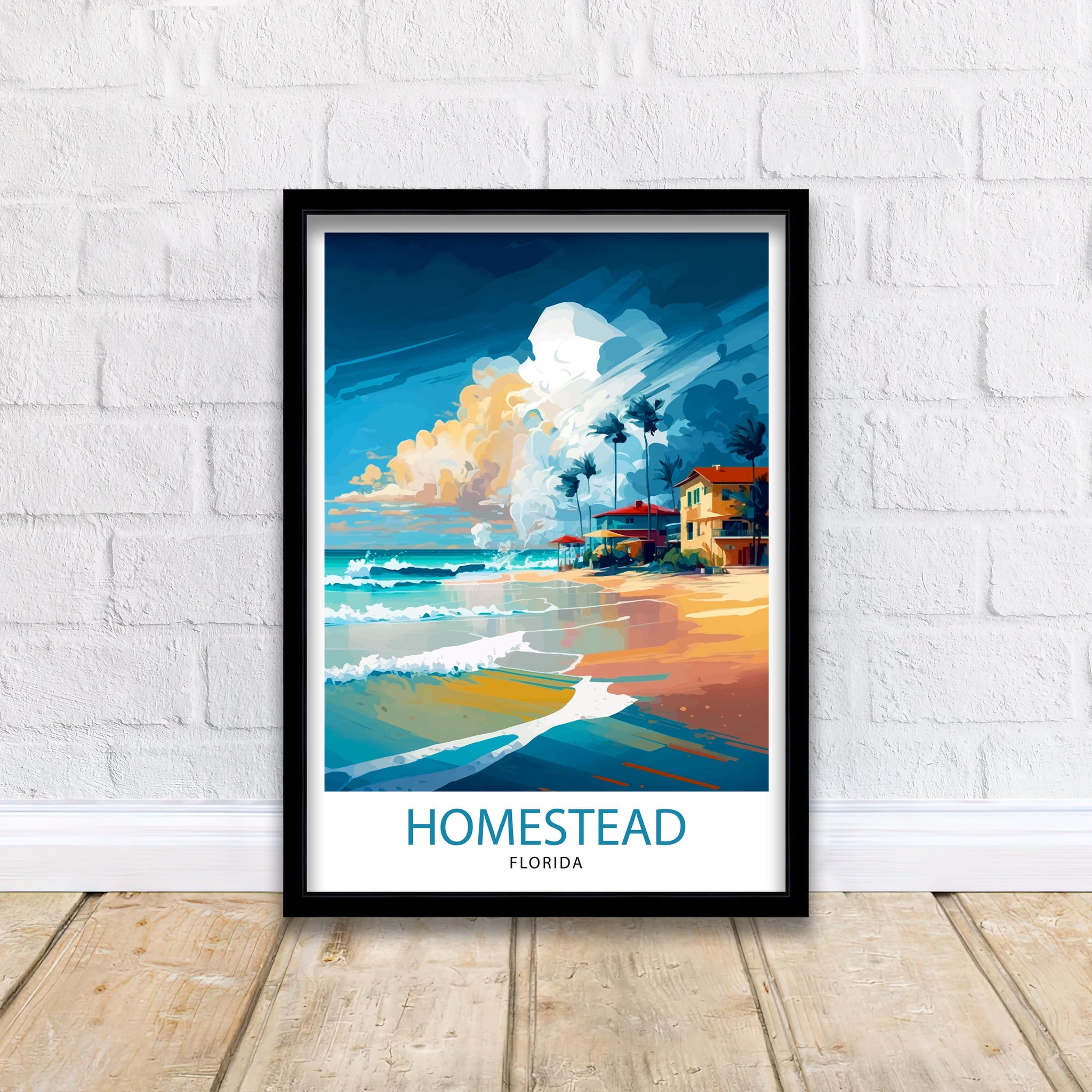 Homestead Florida Travel Print| Homestead Wall Decor Homestead Poster Florida Travel Prints Homestead Art Print Homestead Illustration