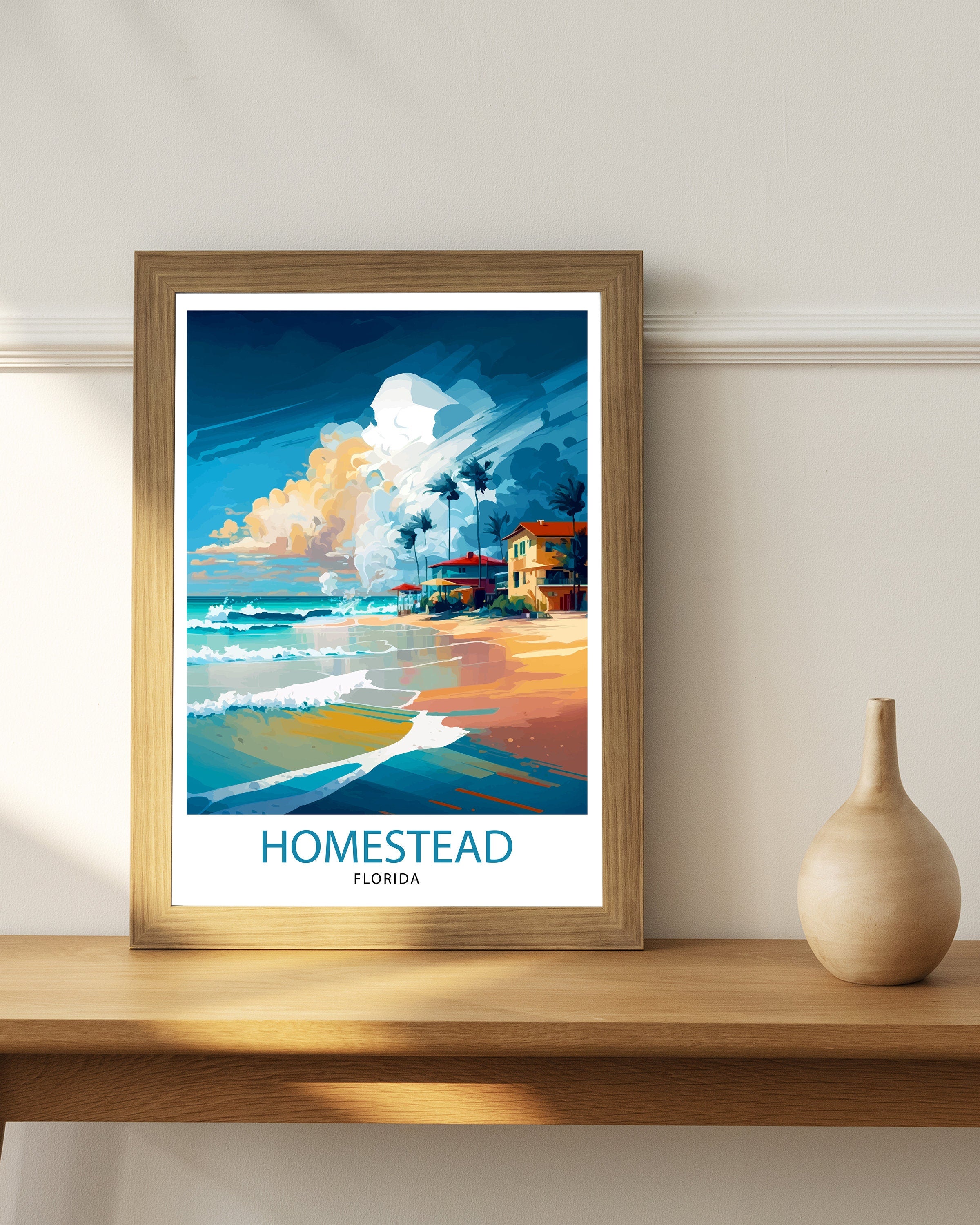 Homestead Florida Travel Print| Homestead Wall Decor Homestead Poster Florida Travel Prints Homestead Art Print Homestead Illustration