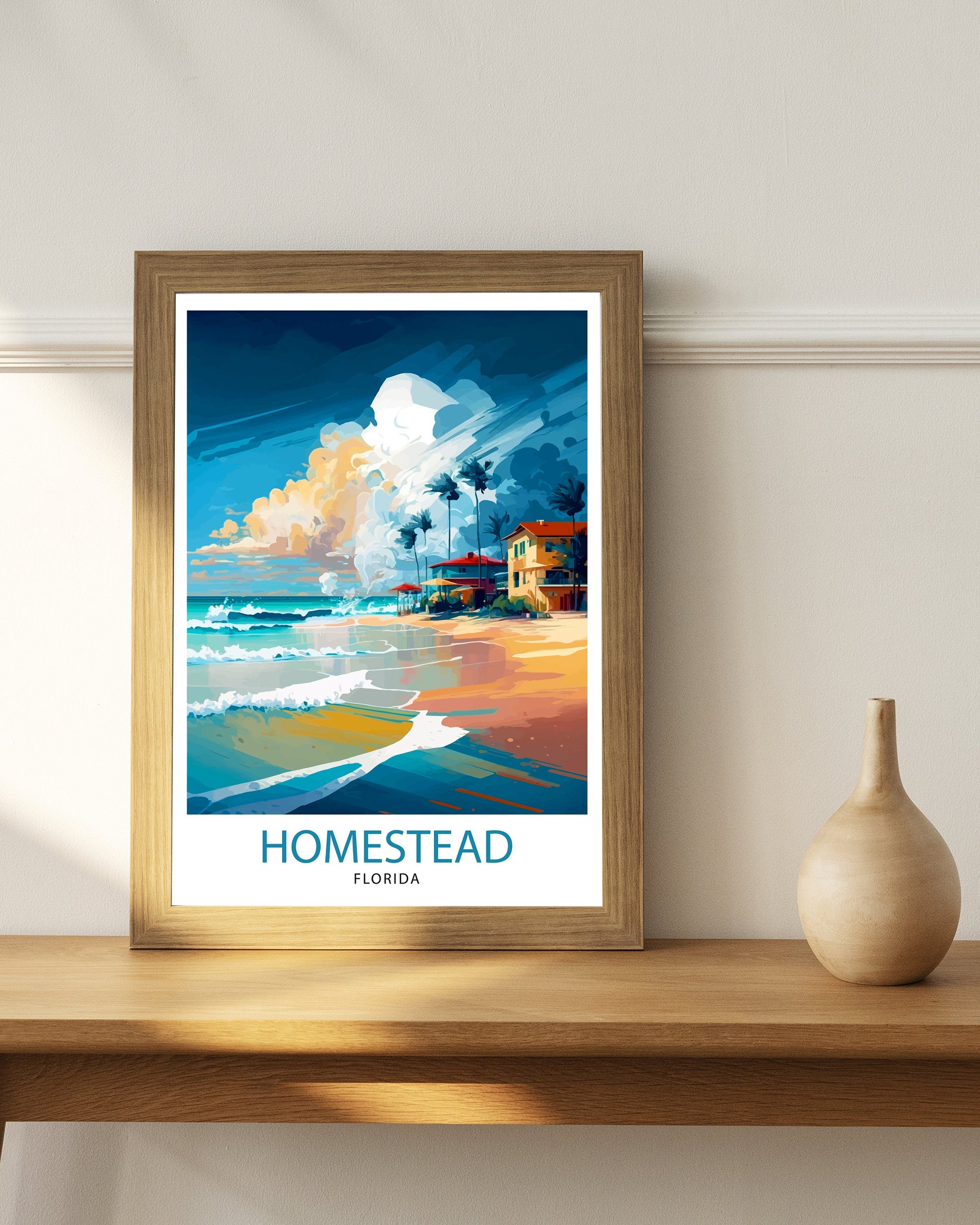 Homestead Florida Travel Print| Homestead Wall Decor Homestead Poster Florida Travel Prints Homestead Art Print Homestead Illustration