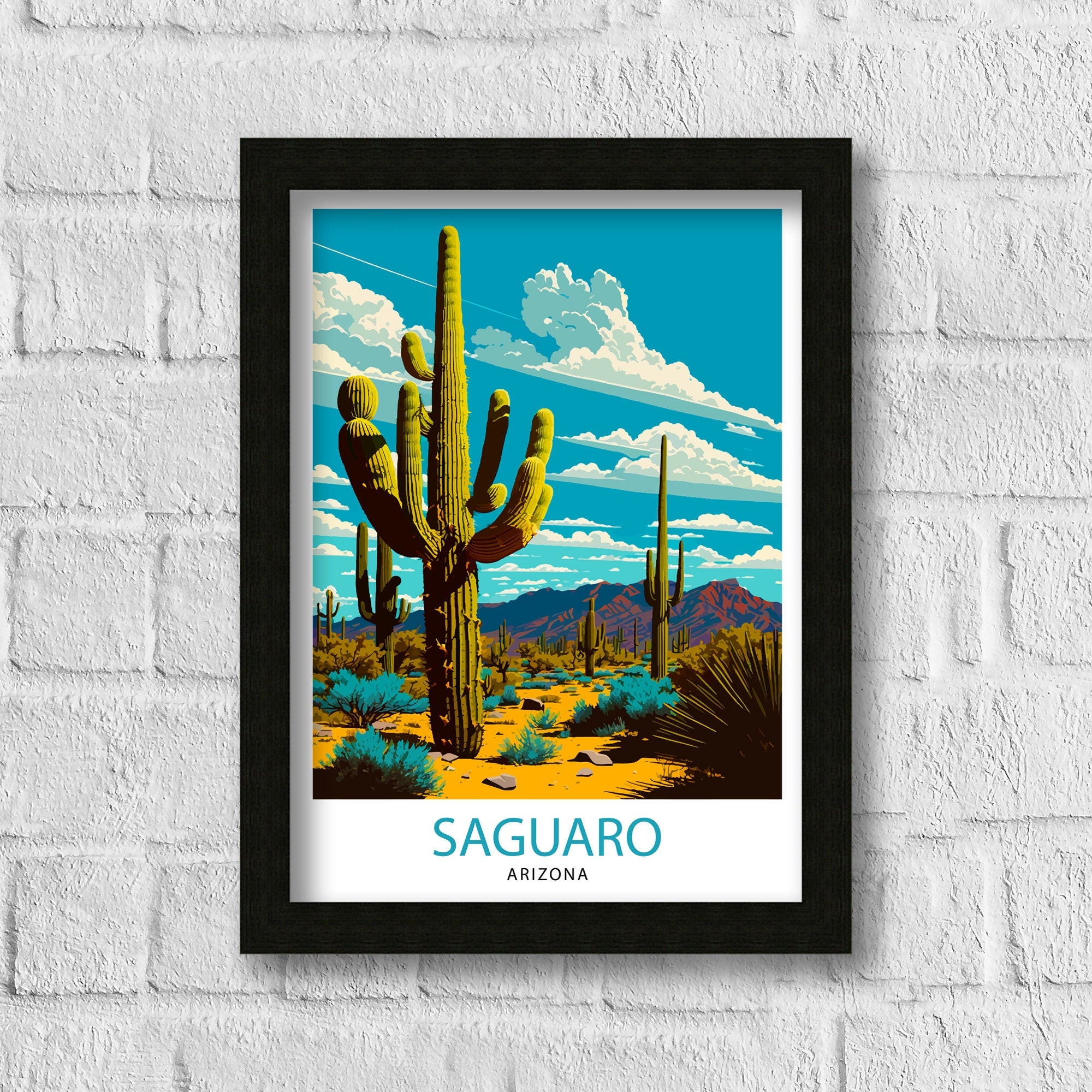 Saguaro Arizona Travel Print Saguaro Wall Decor Saguaro Poster Arizona Travel Prints Saguaro Art Print Saguaro Illustration Saguaro Wall Art
