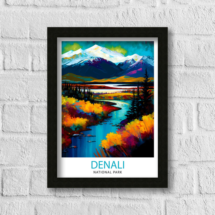 Denali National Park Alaska Travel Poster Denali