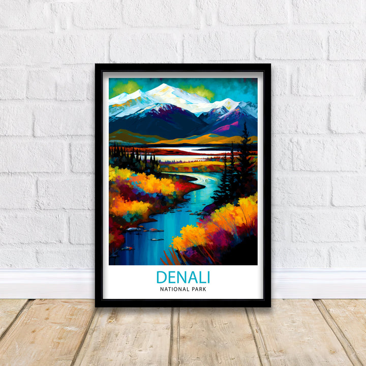 Denali National Park Alaska Travel Poster Denali