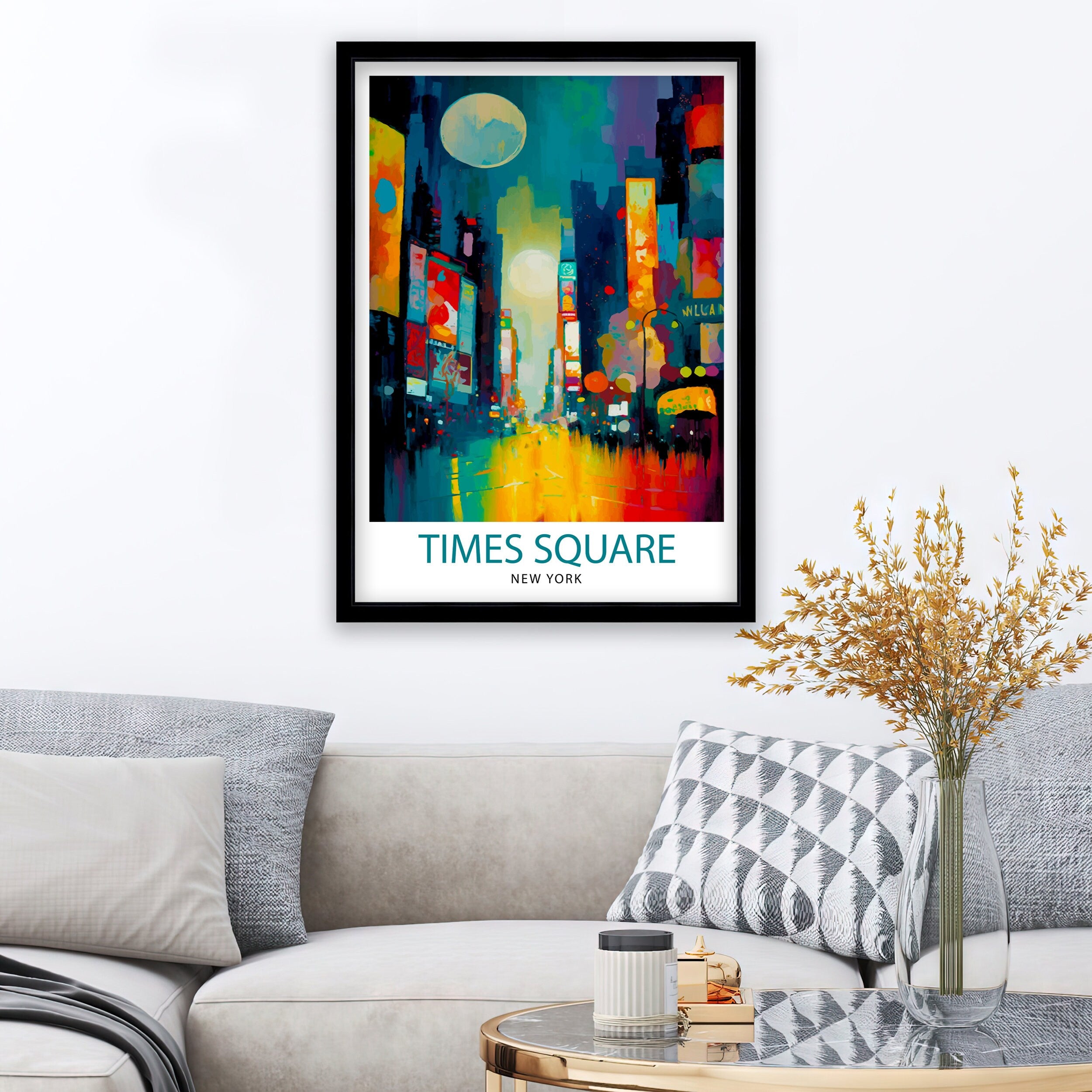 Time Square New York Travel Print| Time Square Wall Decor New York City Travel Poster Time Square Art Print Time Square