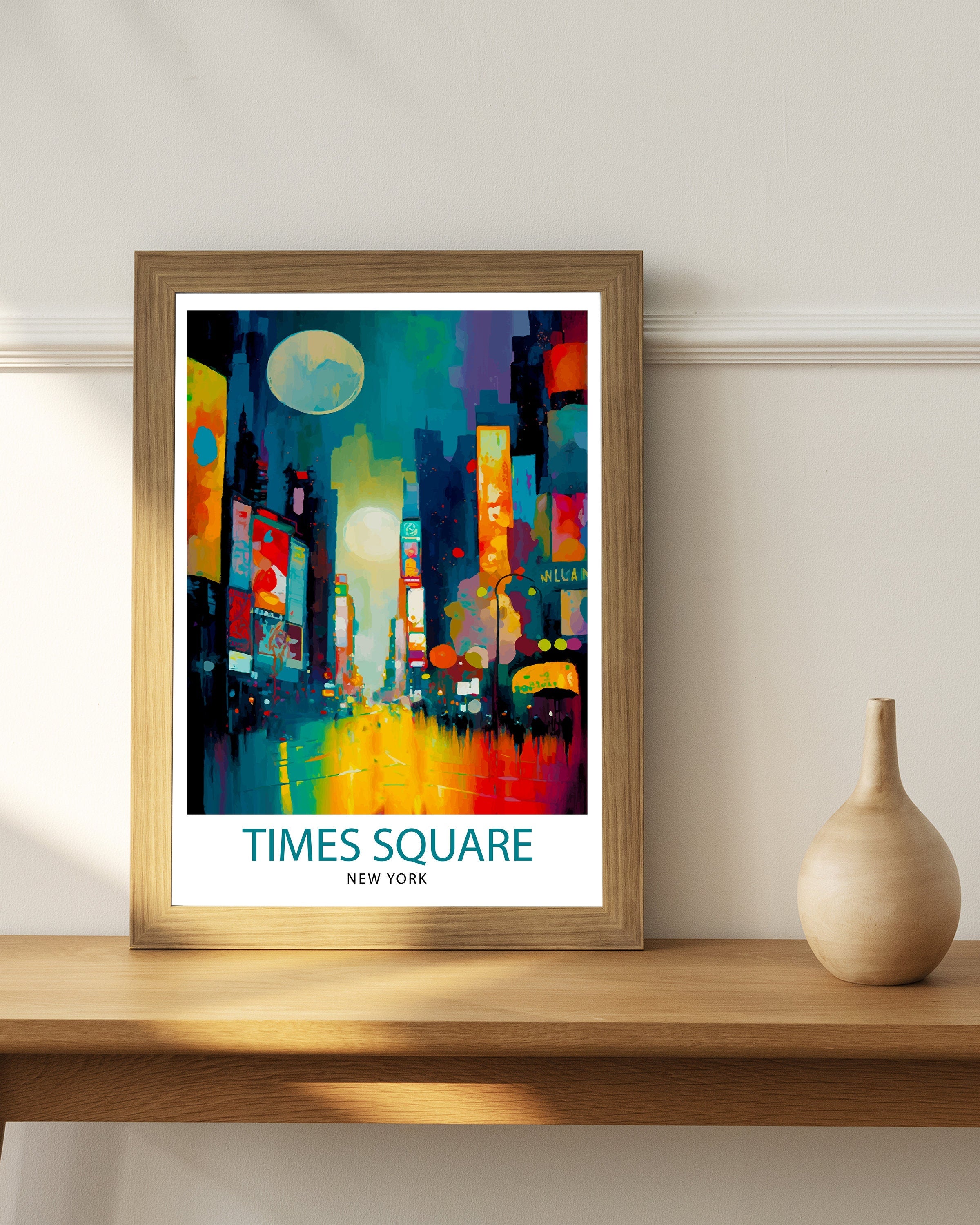 Time Square New York Travel Print| Time Square Wall Decor New York City Travel Poster Time Square Art Print Time Square