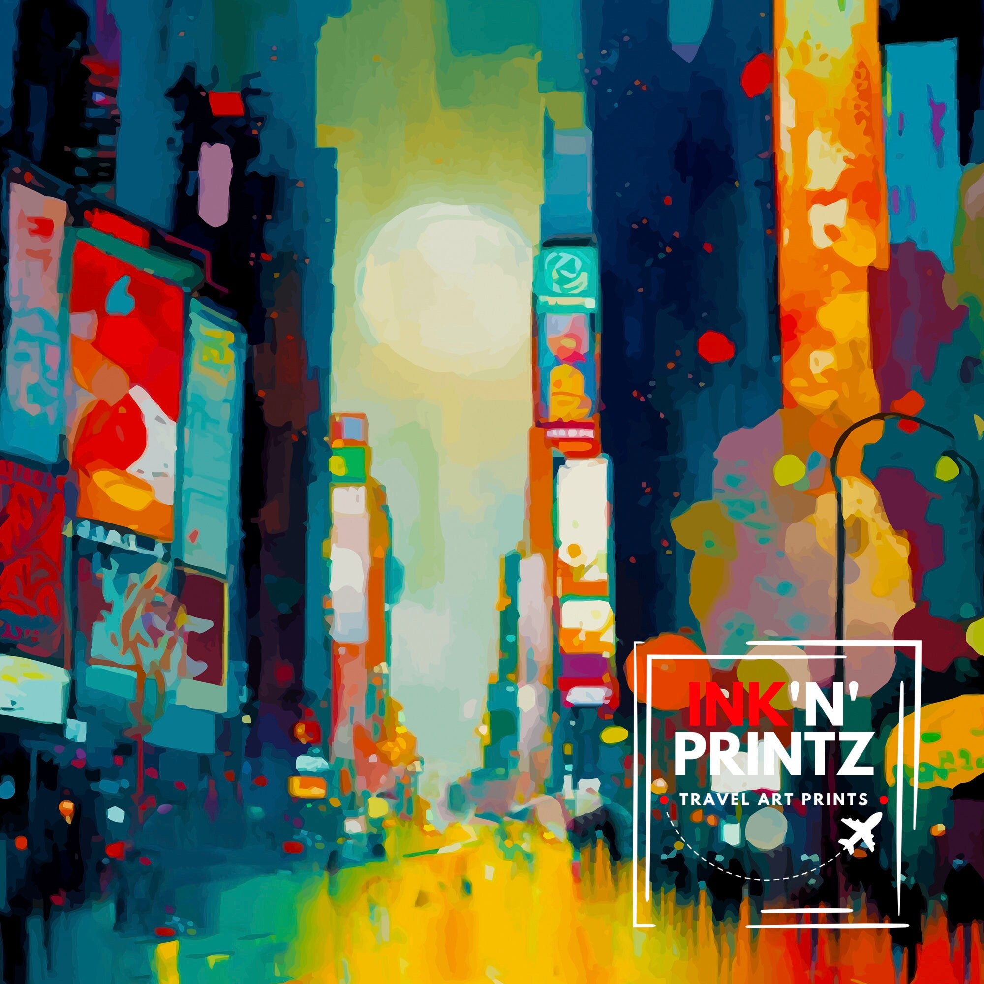 Time Square New York Travel Print| Time Square Wall Decor New York City Travel Poster Time Square Art Print Time Square